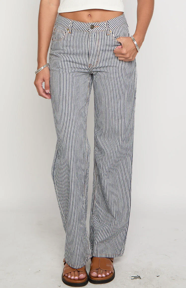 Lioness Top Model Navy Stripe Jean