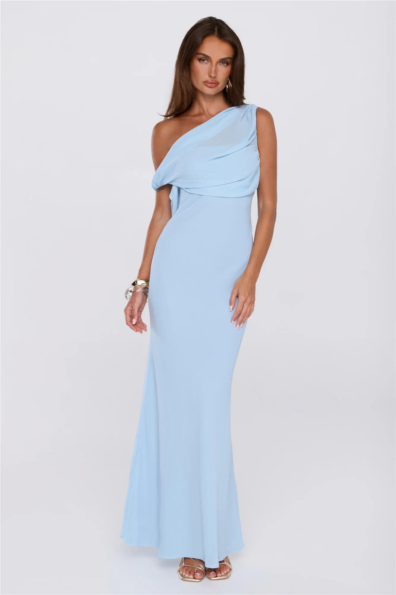 Untamed Luxe Off Shoulder Maxi Dress Blue - luluinthesky