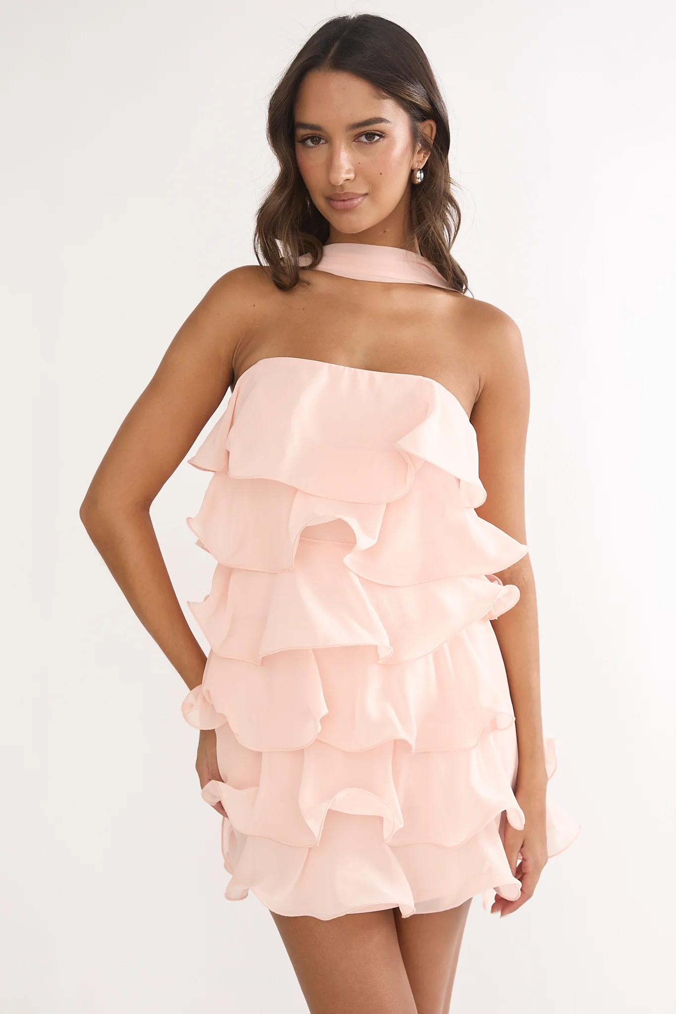 Love Note Strapless Layered Mini Dress Pink - luluinthesky
