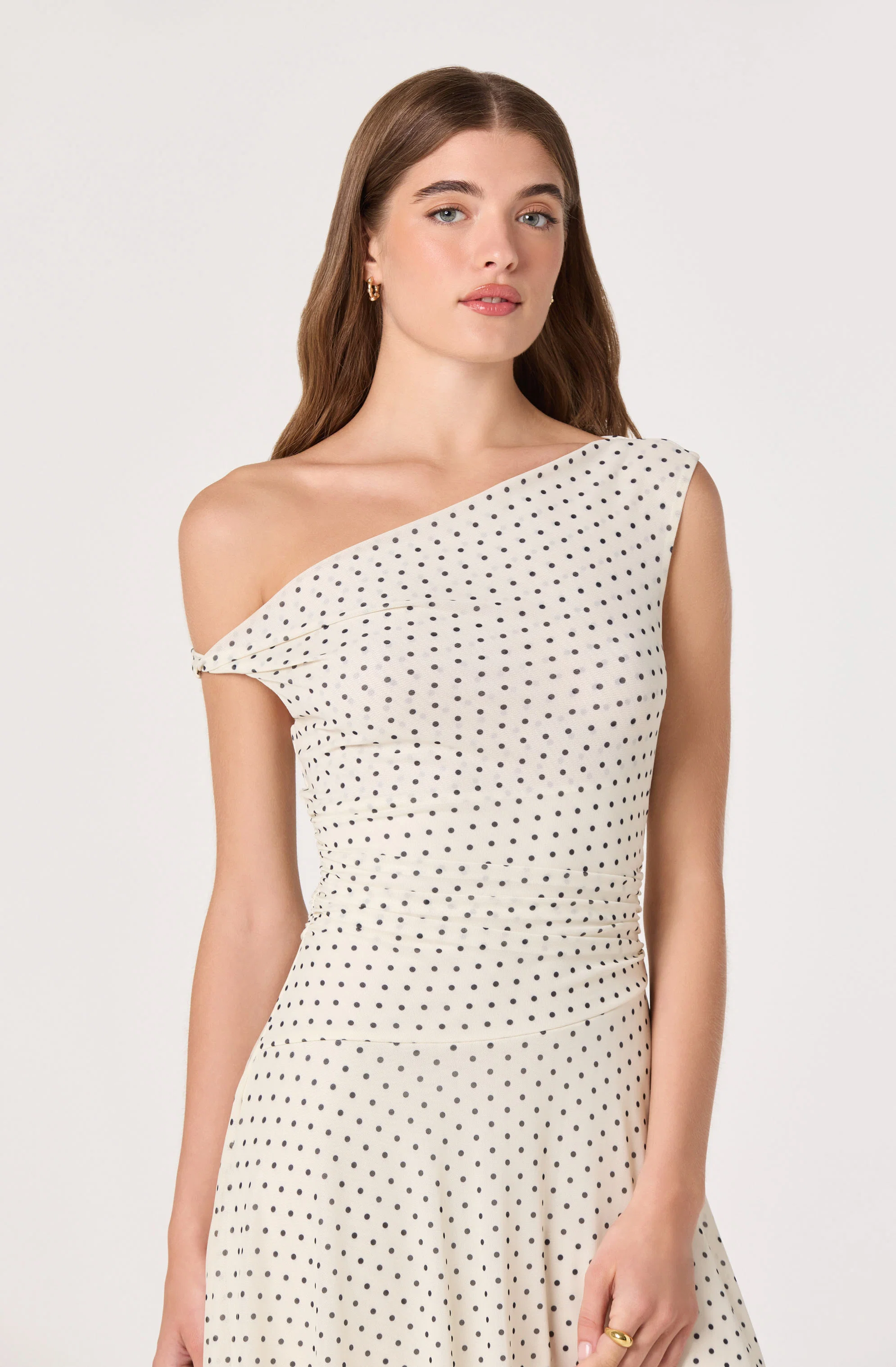 Ciarra Off-Shoulder Asymmetric Midi Dress