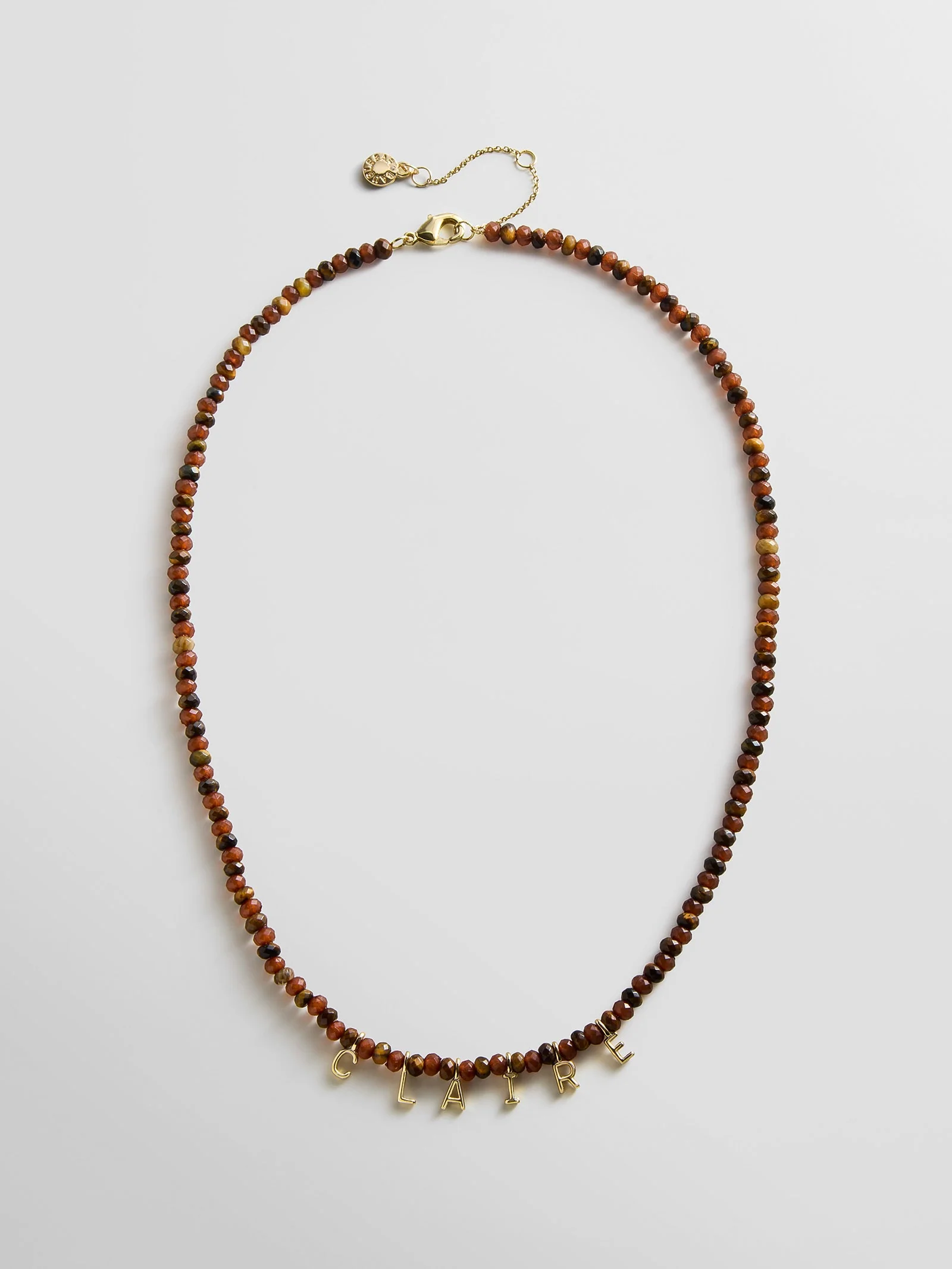 Mini Semi-Precious Custom Necklace - Tiger's Eye