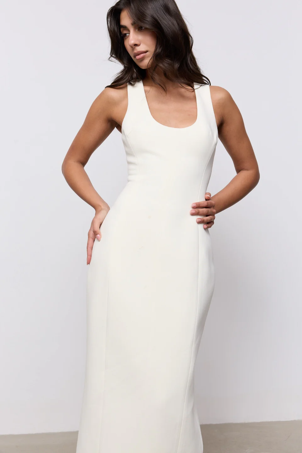 Cotton Mix Midi Dress