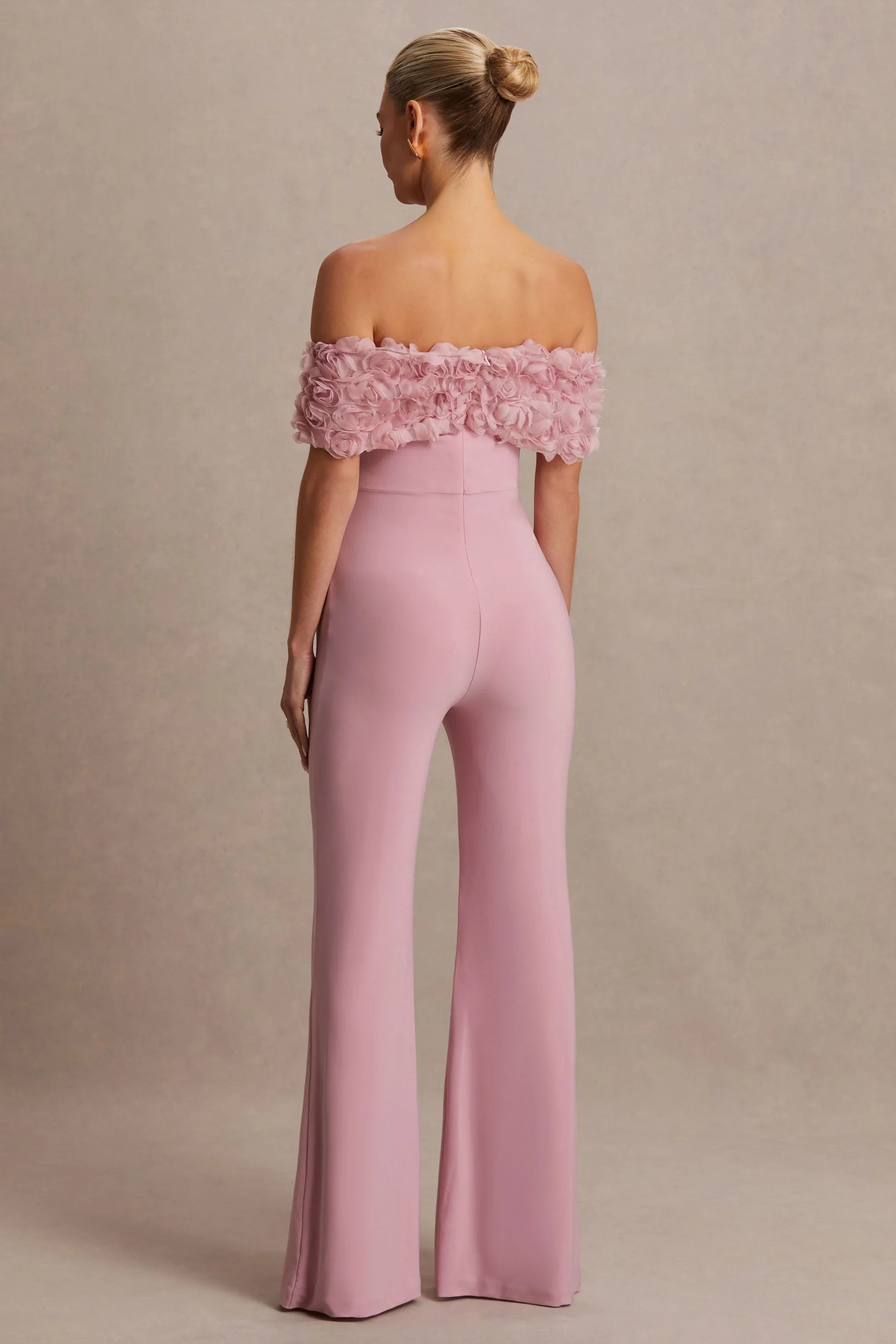 Sallow | Pink Floral Bardot Maternity Jumpsuit