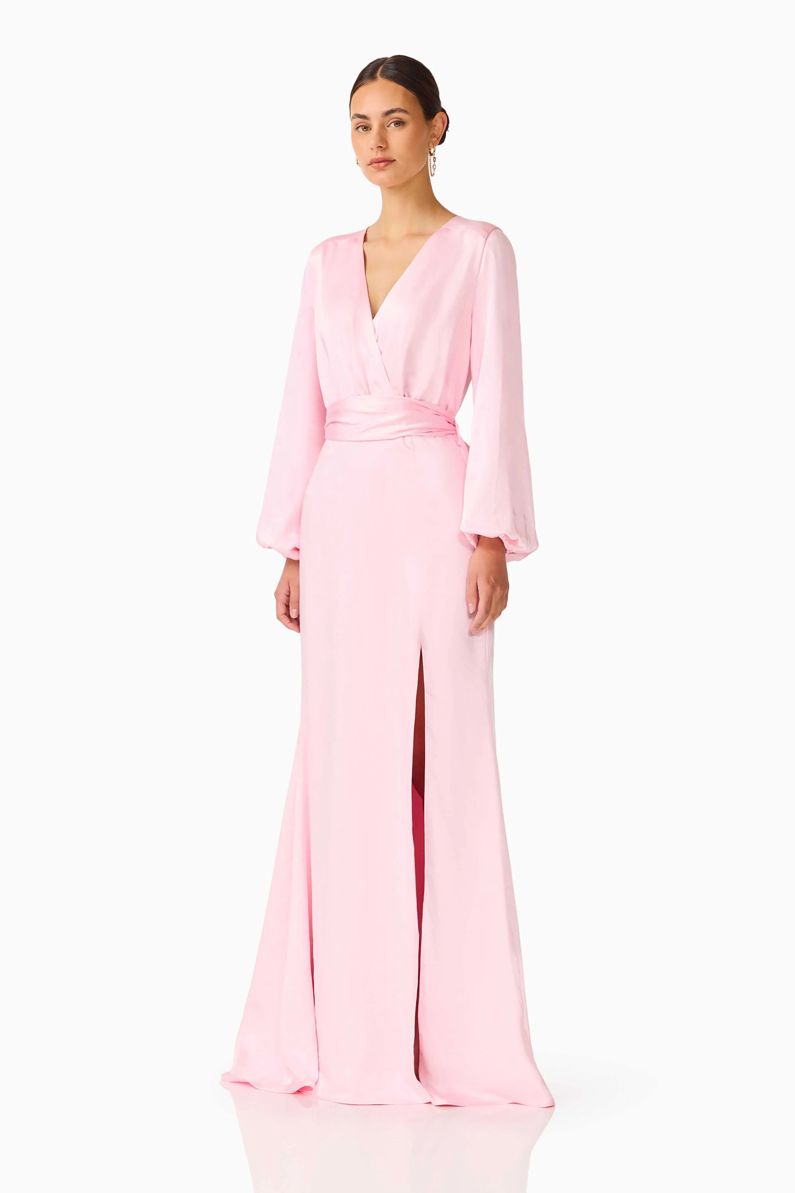 Kai Long Sleeve Maxi Dress in Pale Pink
