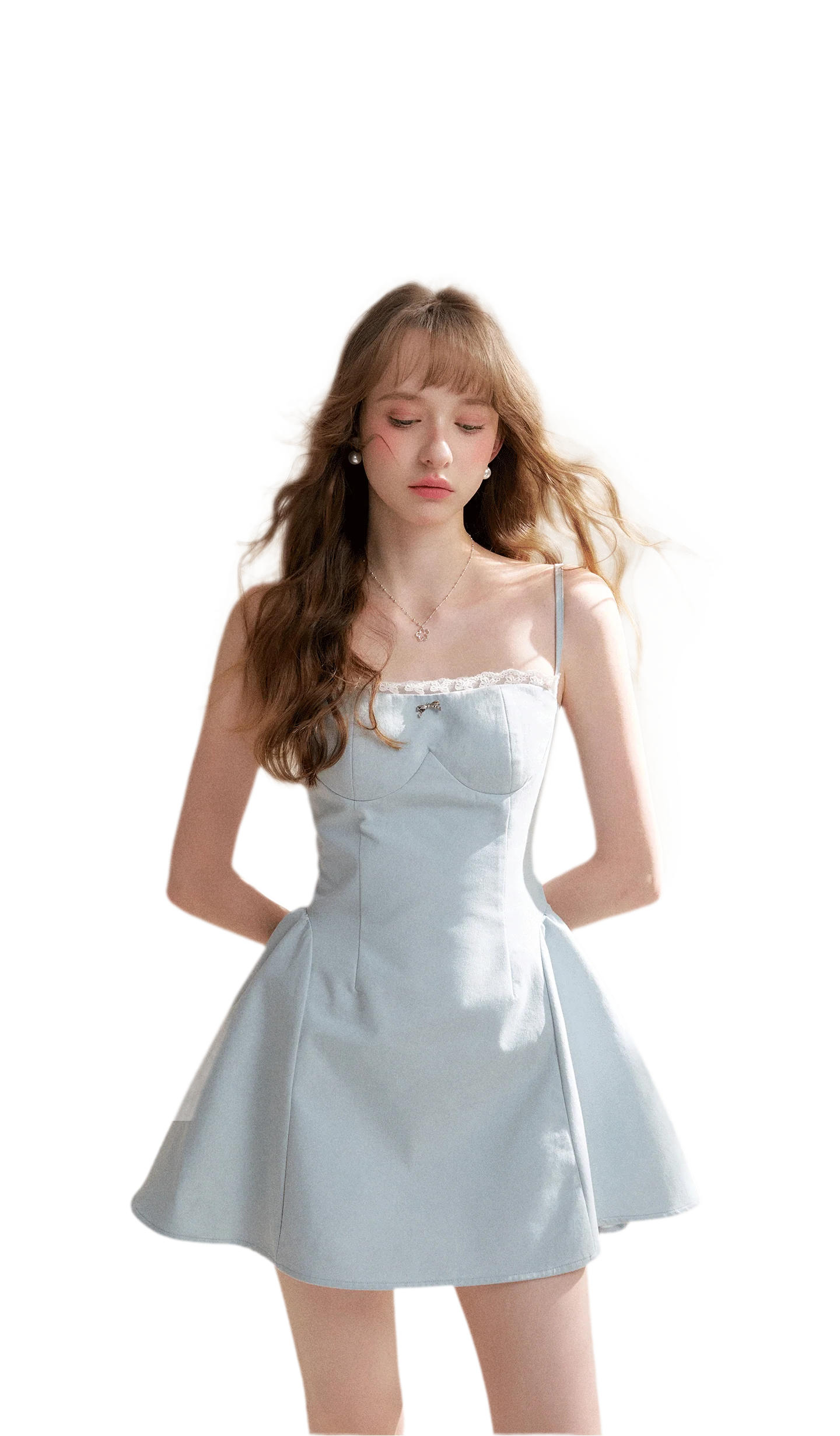 Lace-Trimmed A-Line Camisole Dress | Final Sale