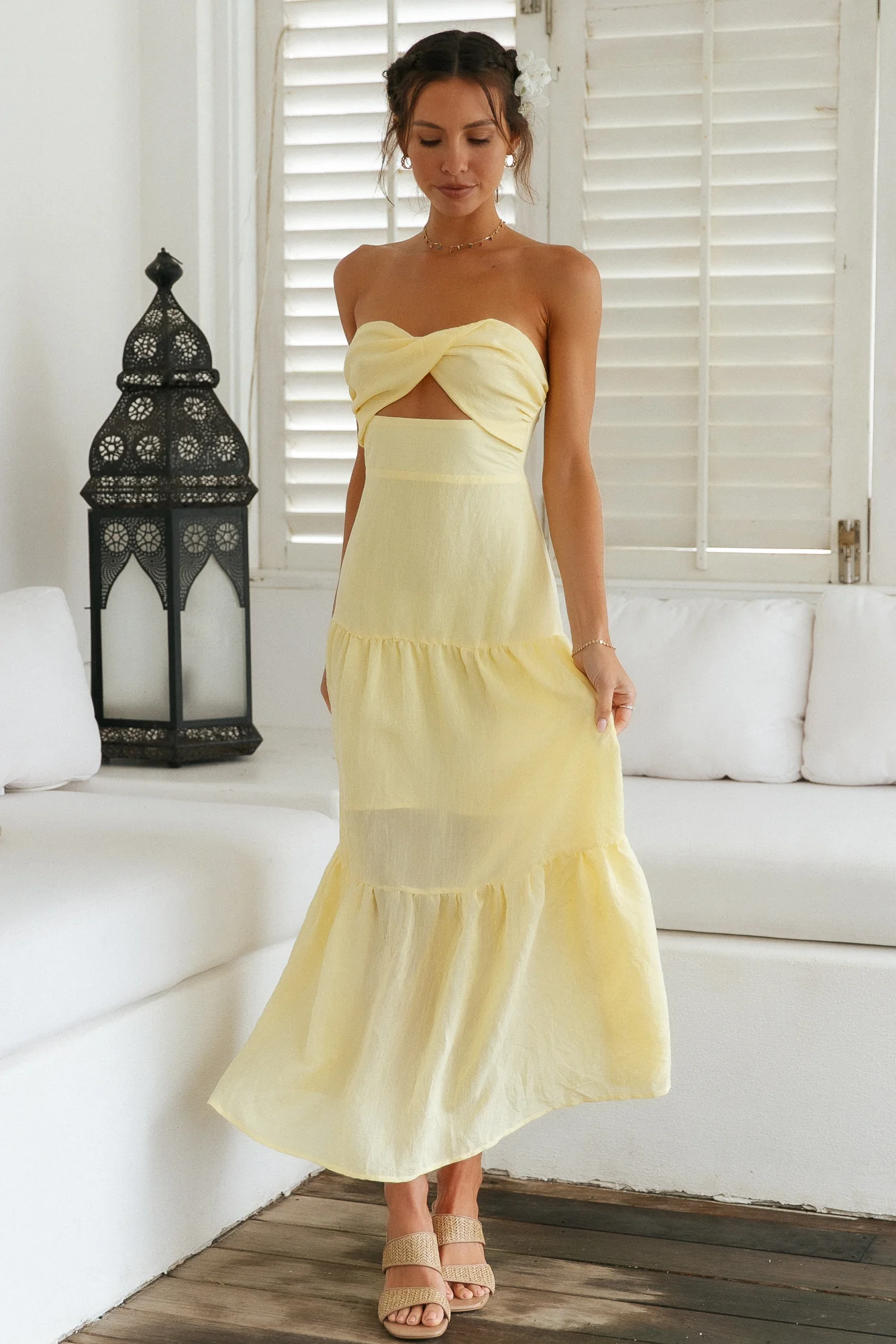 Free Falling Maxi Dress Yellow - luluinthesky