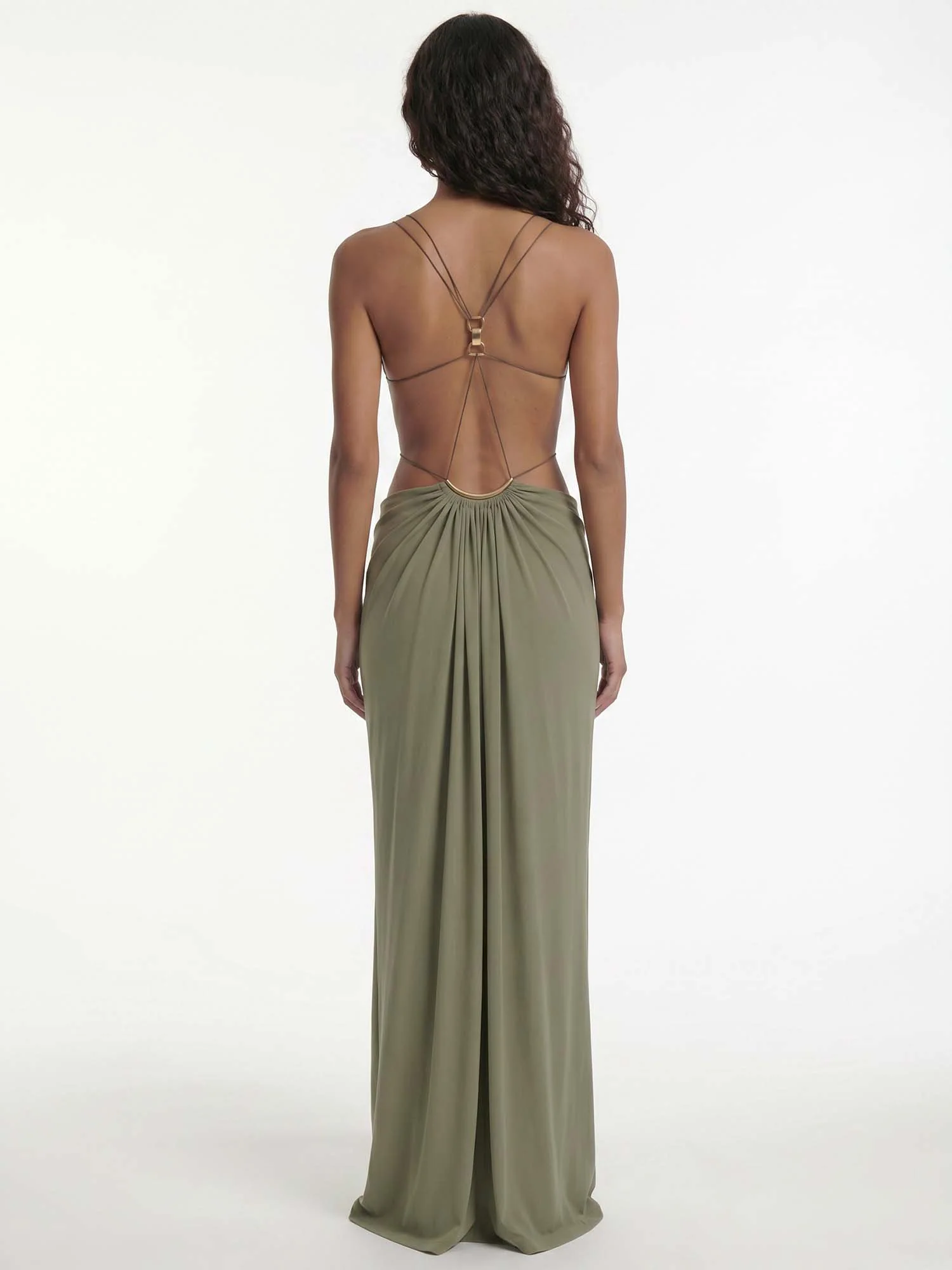 Multi Strap Cutout Maxi Dress