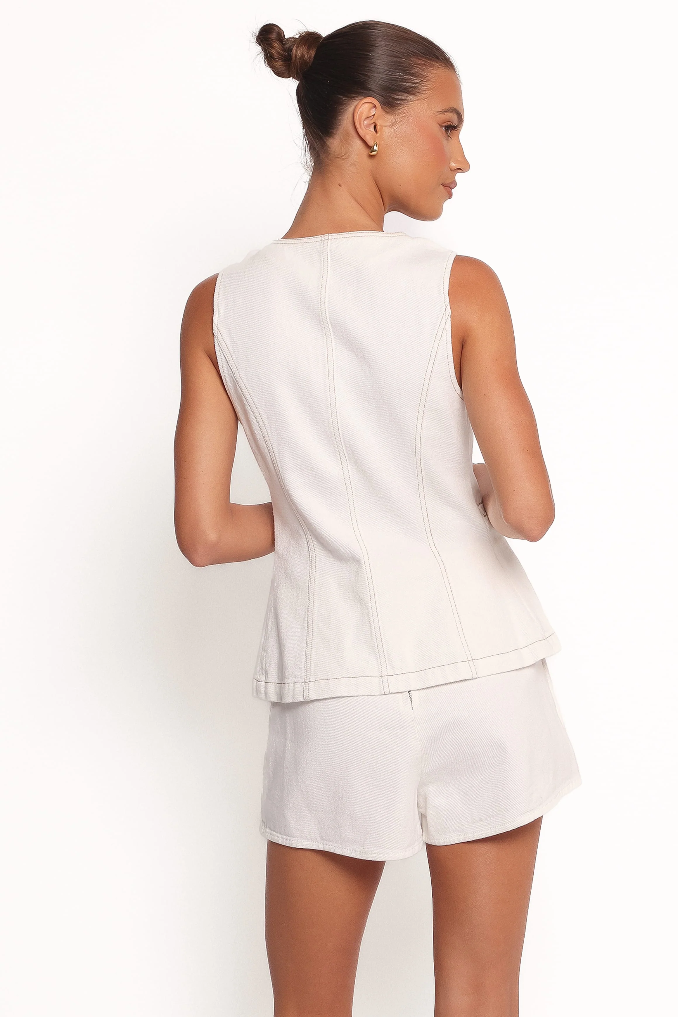 Kristy Denim Vest - White