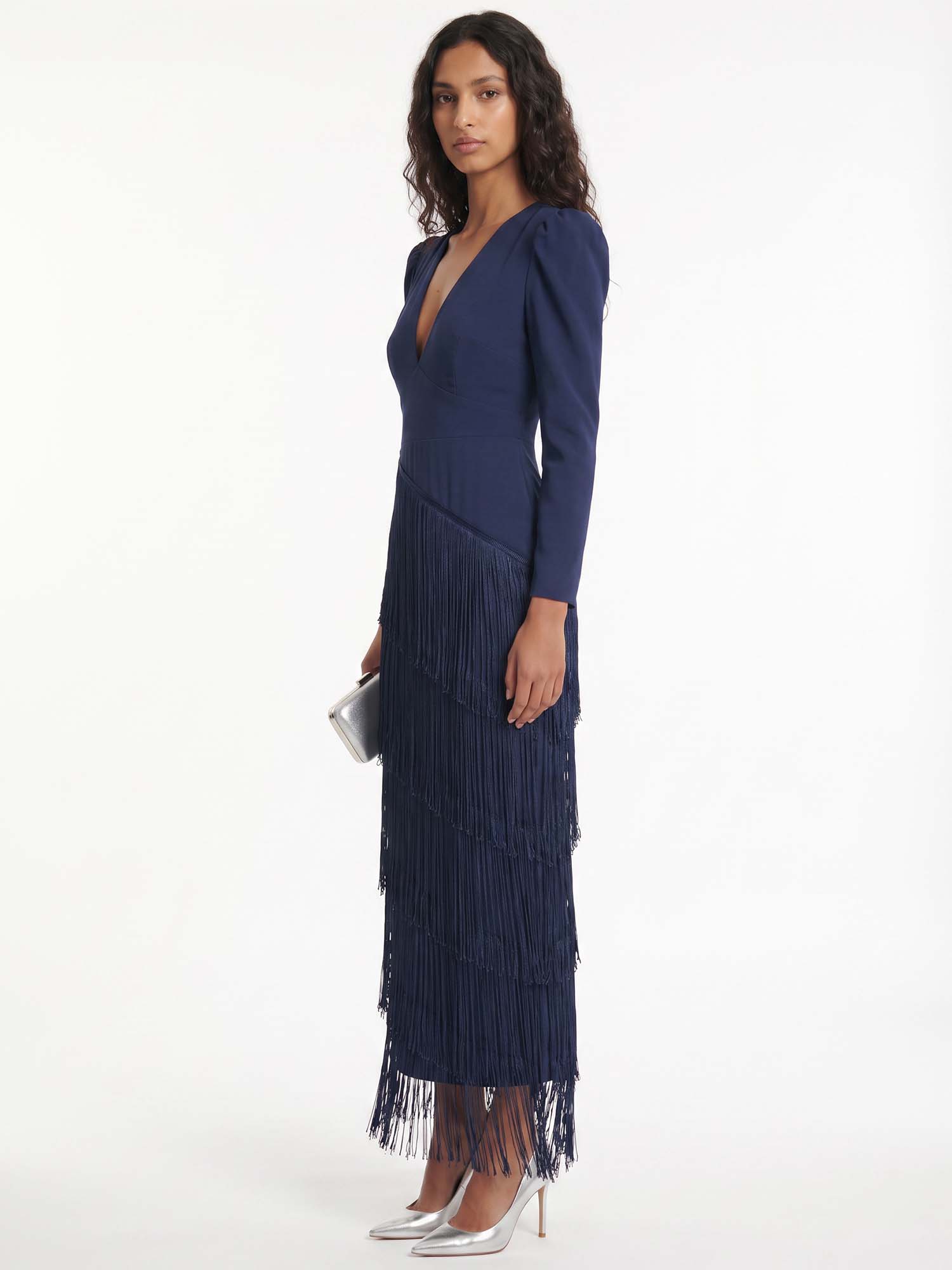 Layered Fringe Midi Dress
