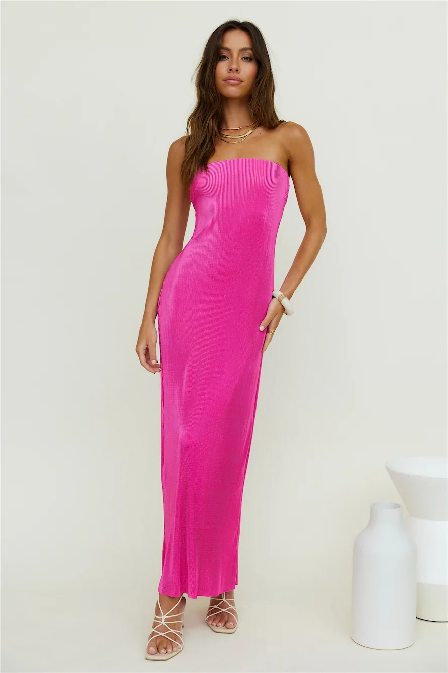 Thinking Of Dusk Maxi Dress Pink