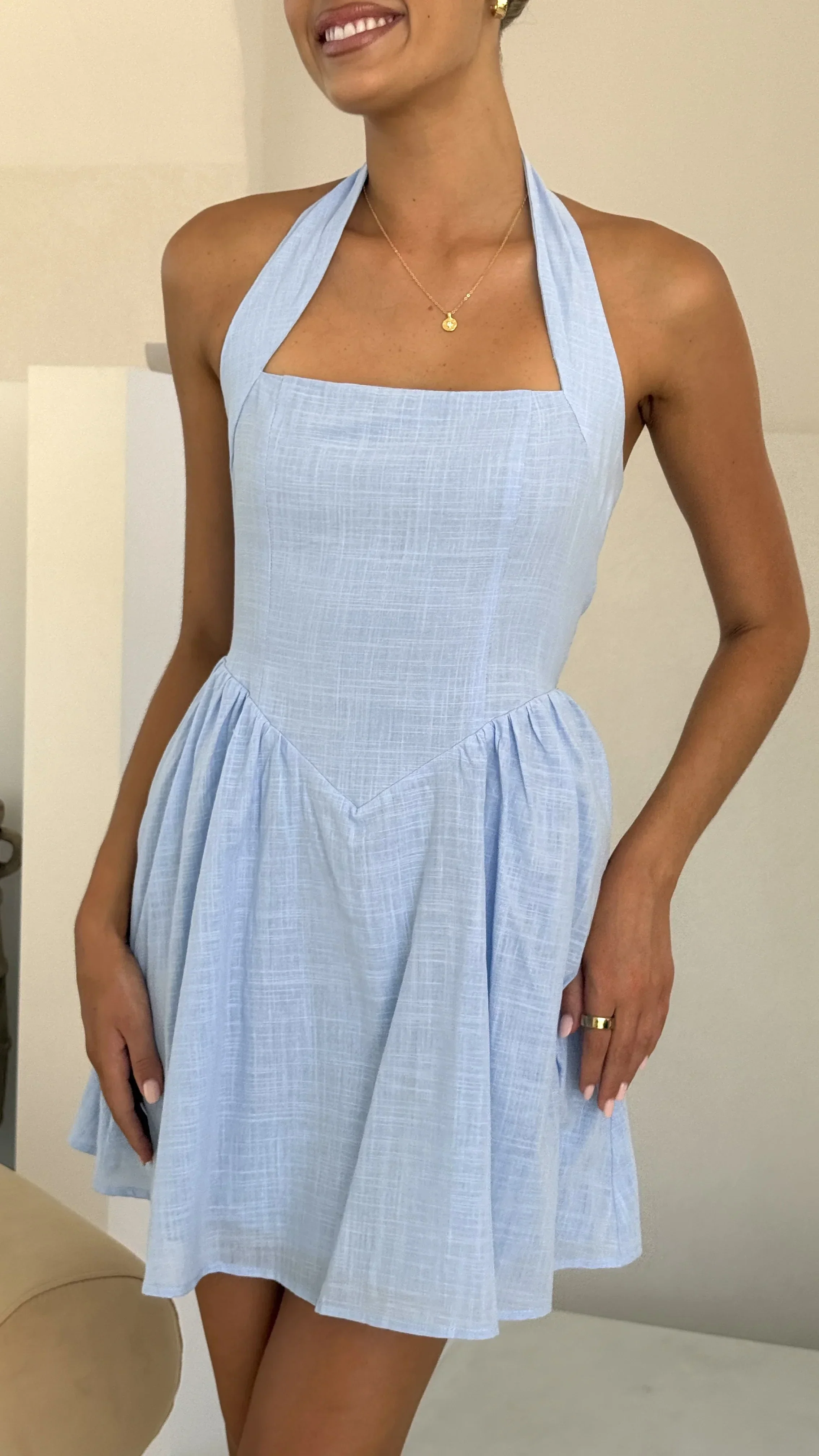 Peyton Mini Dress - Blue - luluinthesky