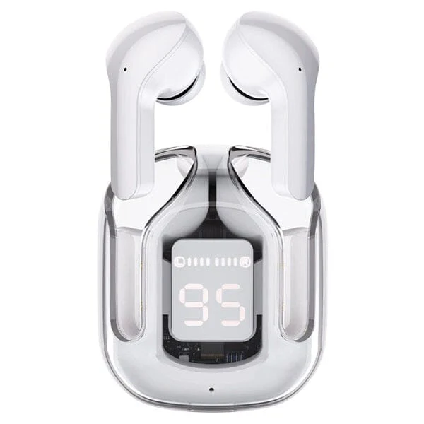 TWS - Wireless Earbuds With Digital Display and Transparent Case