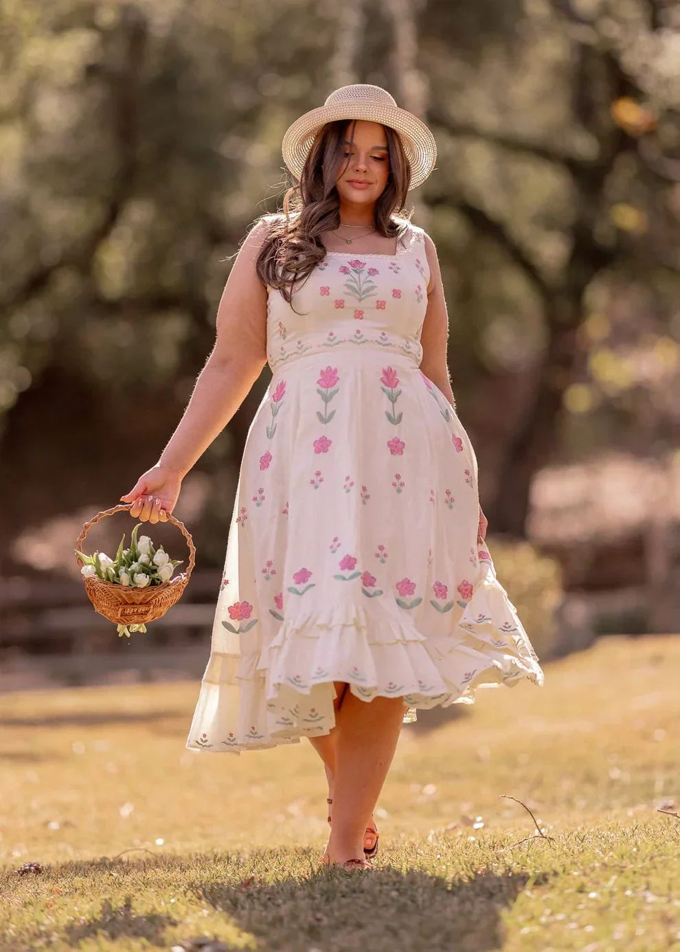 Vintage Gingham Maxi Dress – Square Neck Ruffle Hem Sundress in Multiple Colors | Kateproms