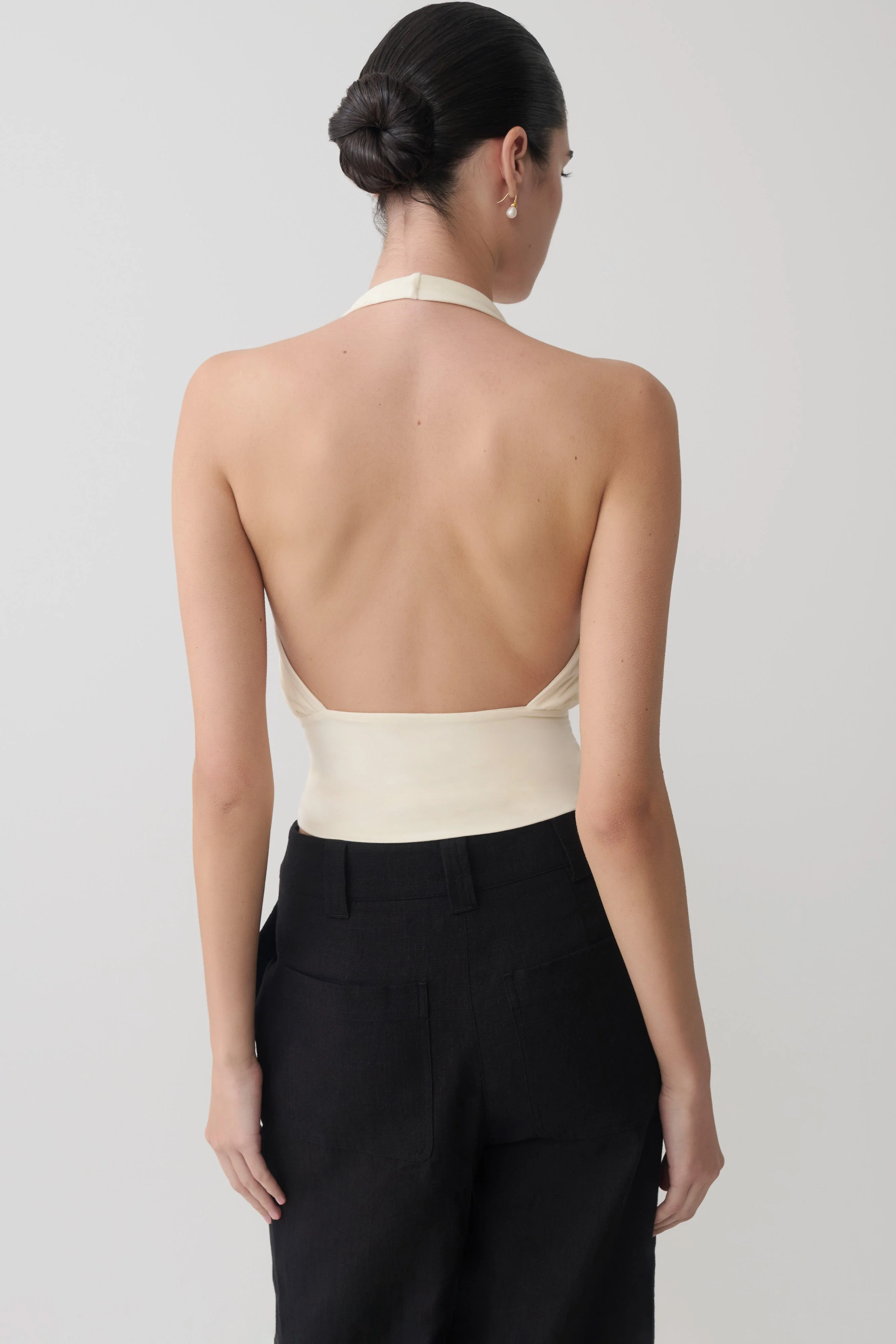 Jina Draped Halter Top - Ivory