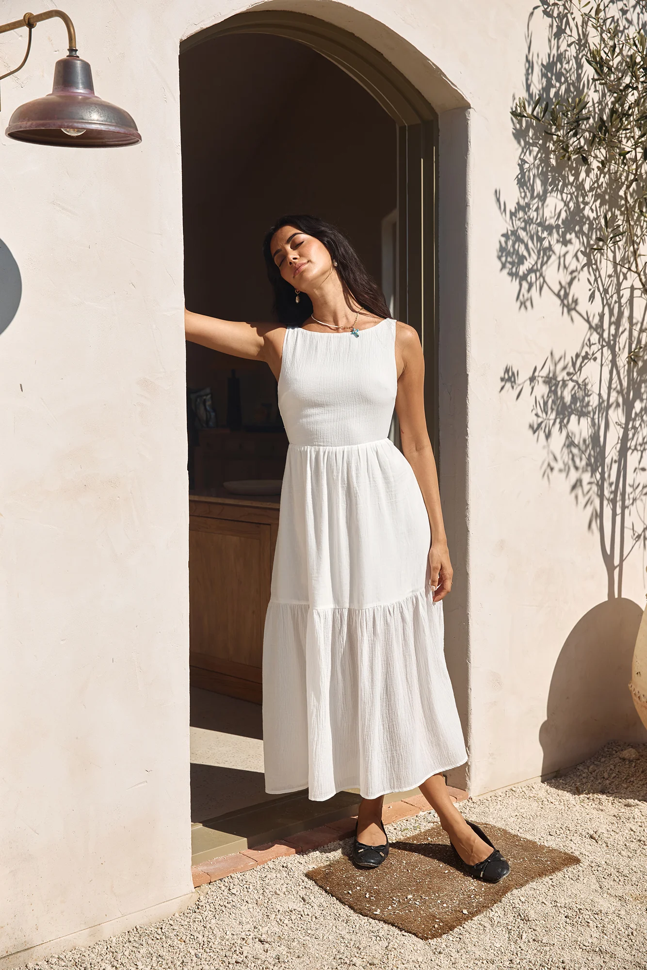 With The Wind Midi Dress White - luluinthesky