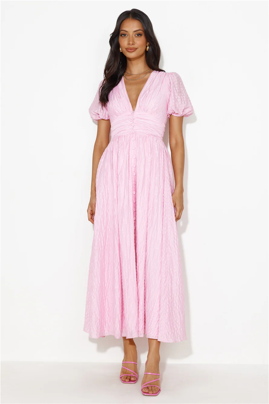 Afternoon Treat Midi Dress Pink - luluinthesky