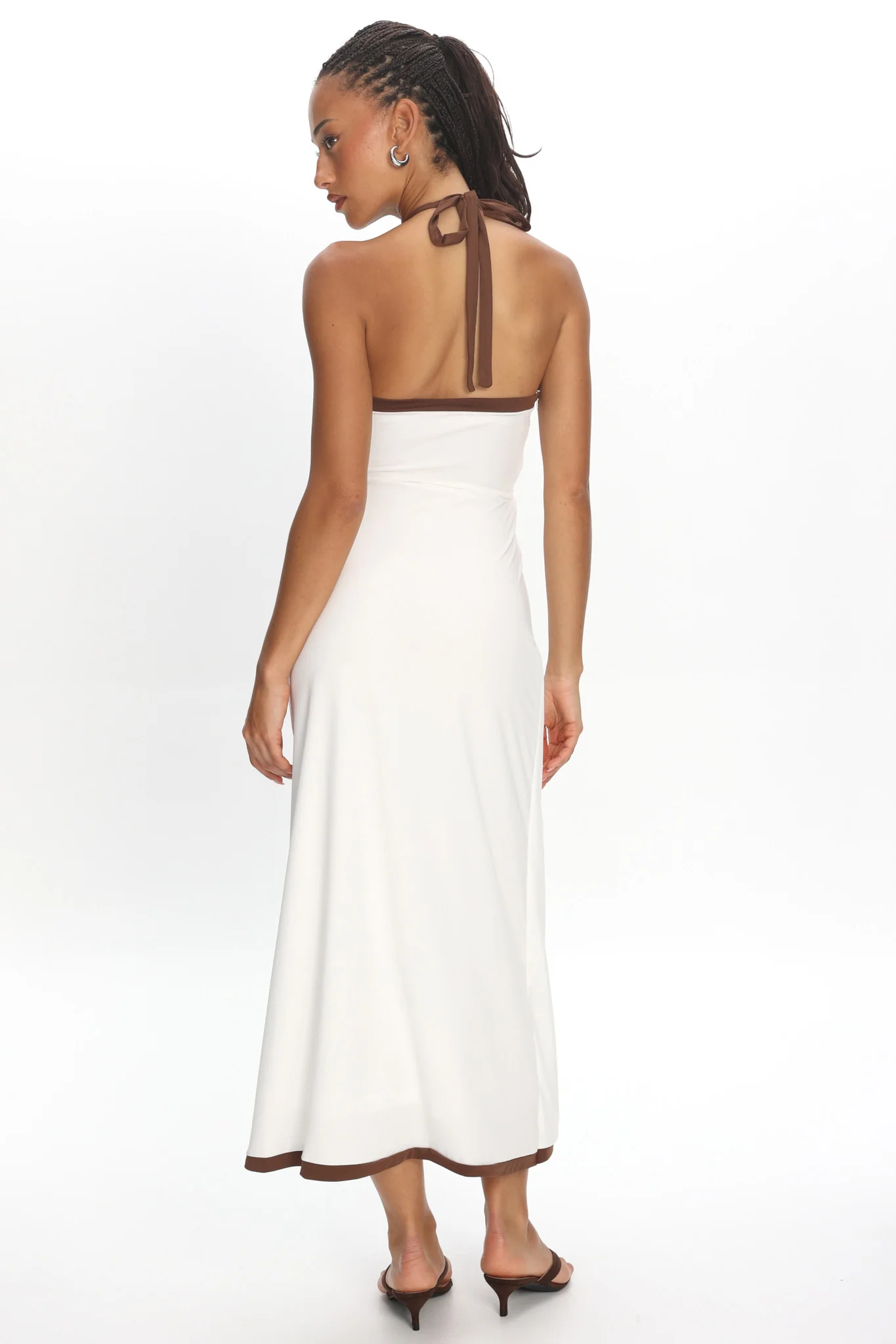 Belira Wrap Front Midi Dress Ivory - luluinthesky