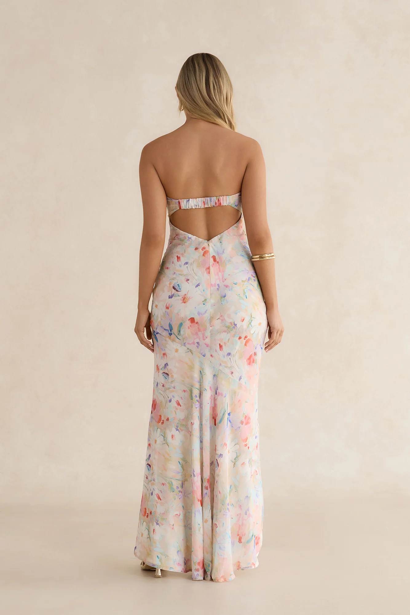 Midday Dreaming Strapless Maxi Dress Pink Multi