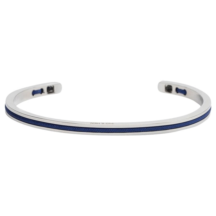 Pig & Hen Cuff Bracelets Navarch 4 mm Granatowy | Srebrny