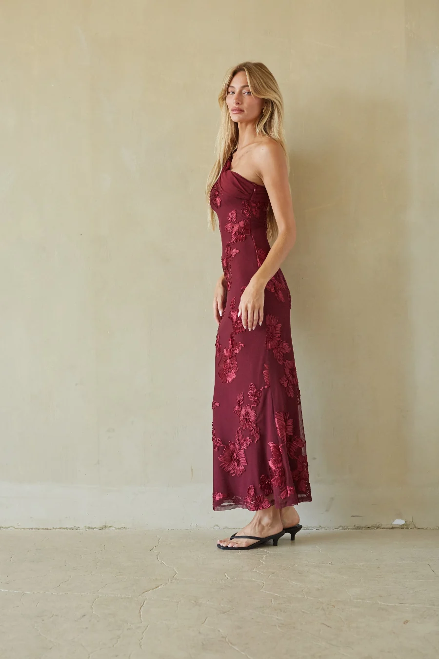 Sevilla One Shoulder Applique Maxi Dress