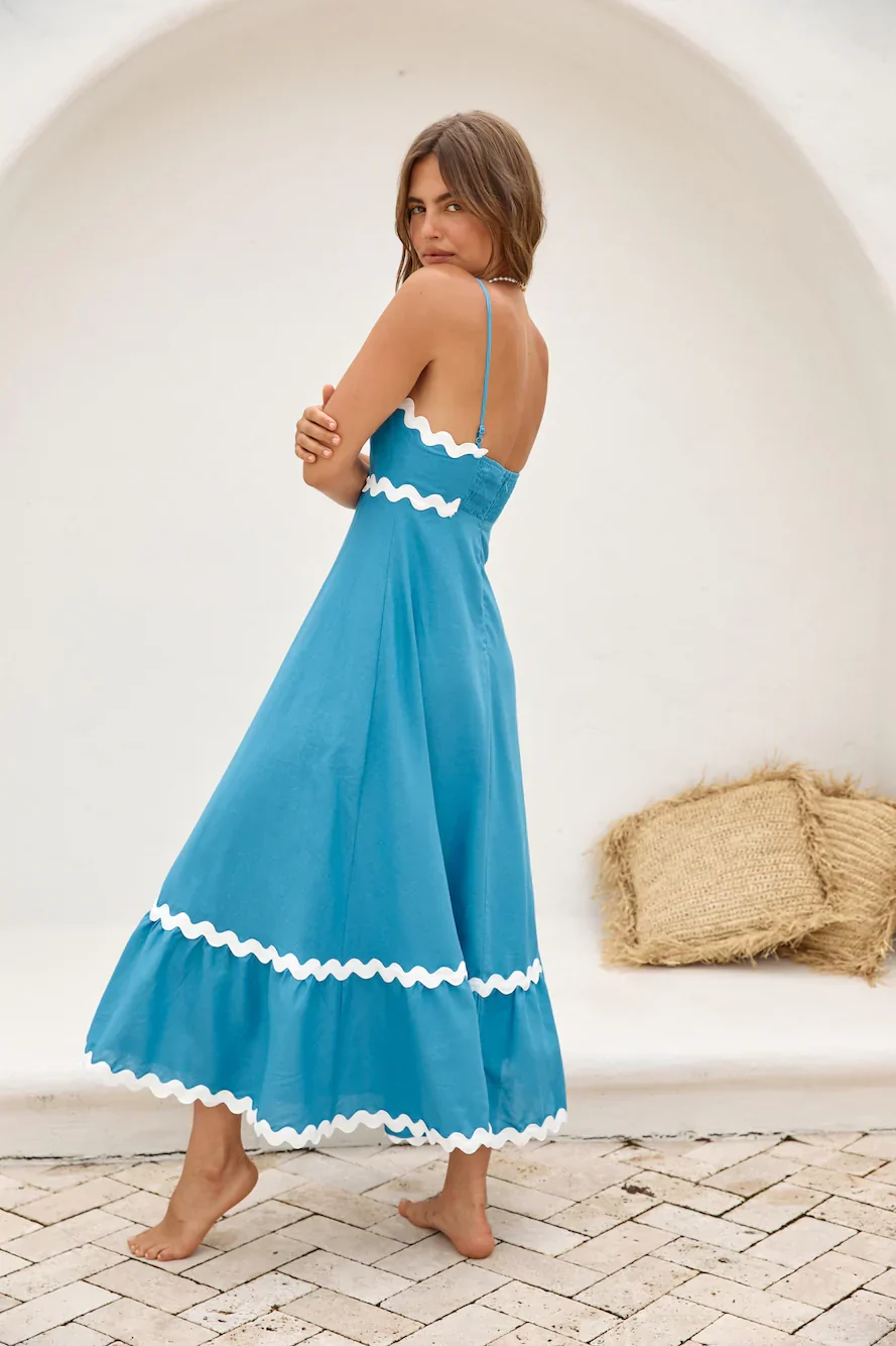 Sweet Devotion Maxi Dress Blue