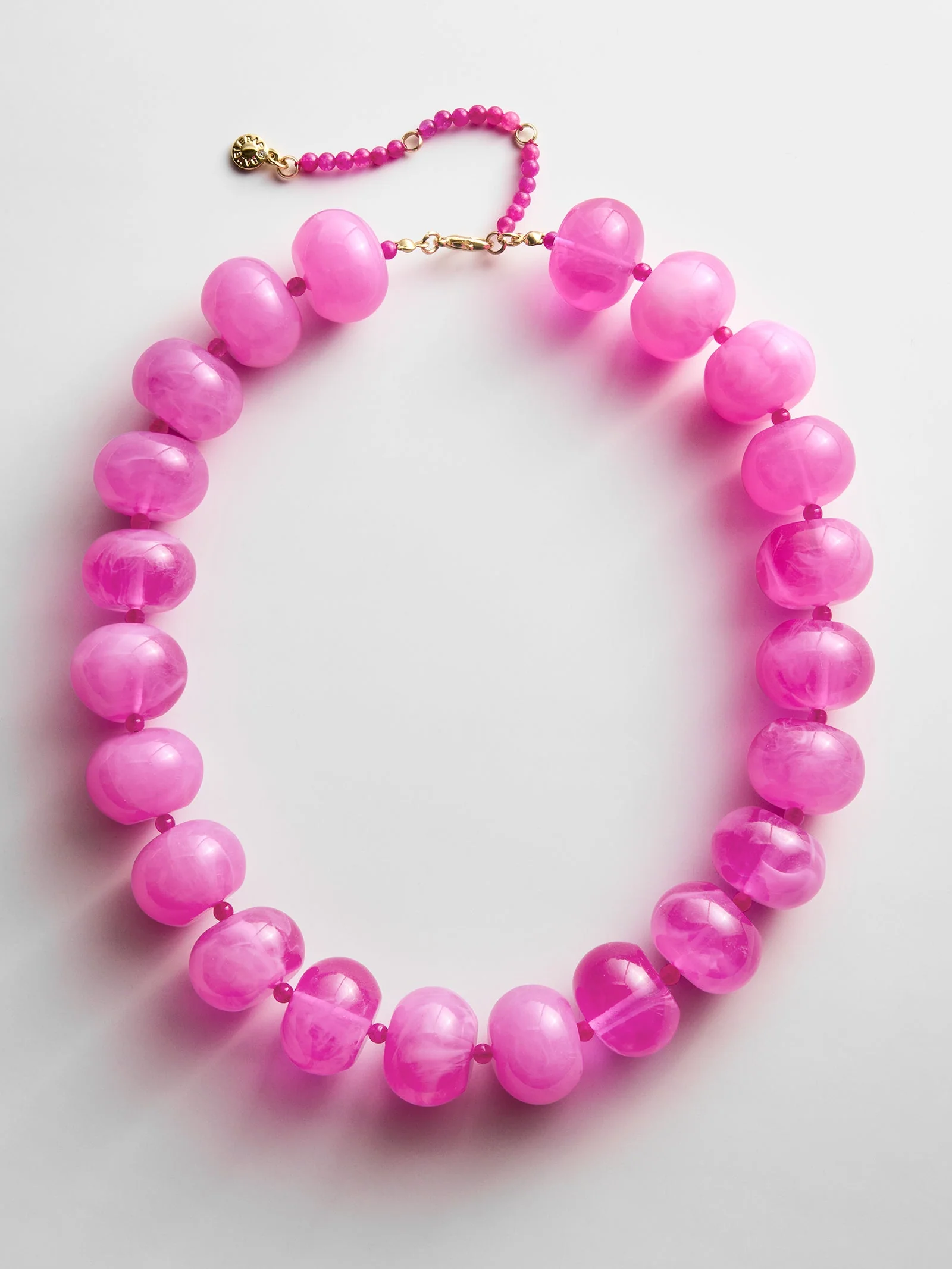 Joan Semi-Precious Necklace - Fuchsia Agate Bead