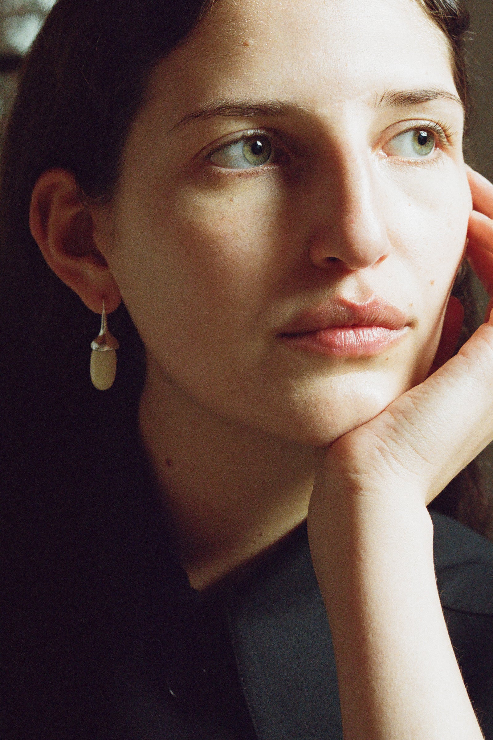 Dripping Stone Earrings in Vegetable Ivory