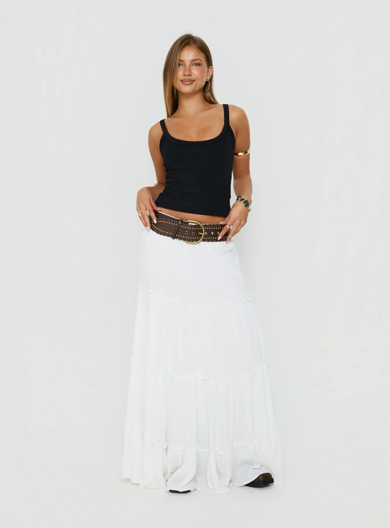 Miriah Maxi Skirt White