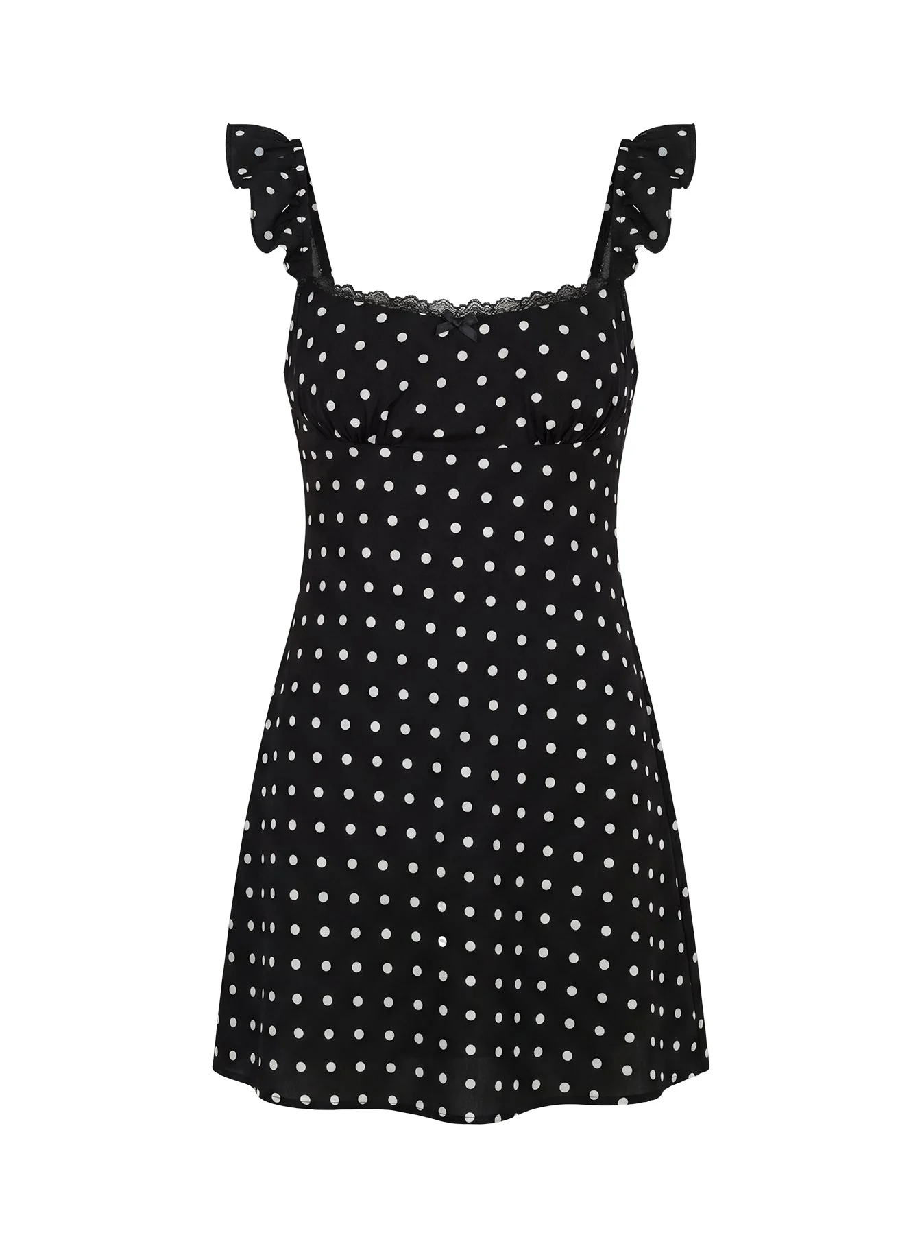 Beacall Mini Dress Black Polka Dot