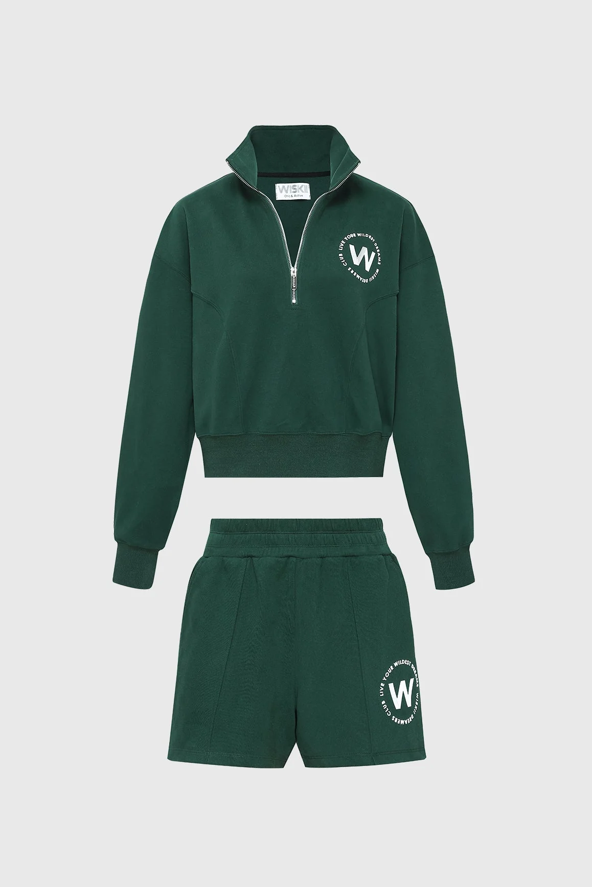 Leisure Half-zip Sweatshirt & High-waist Sweat Short