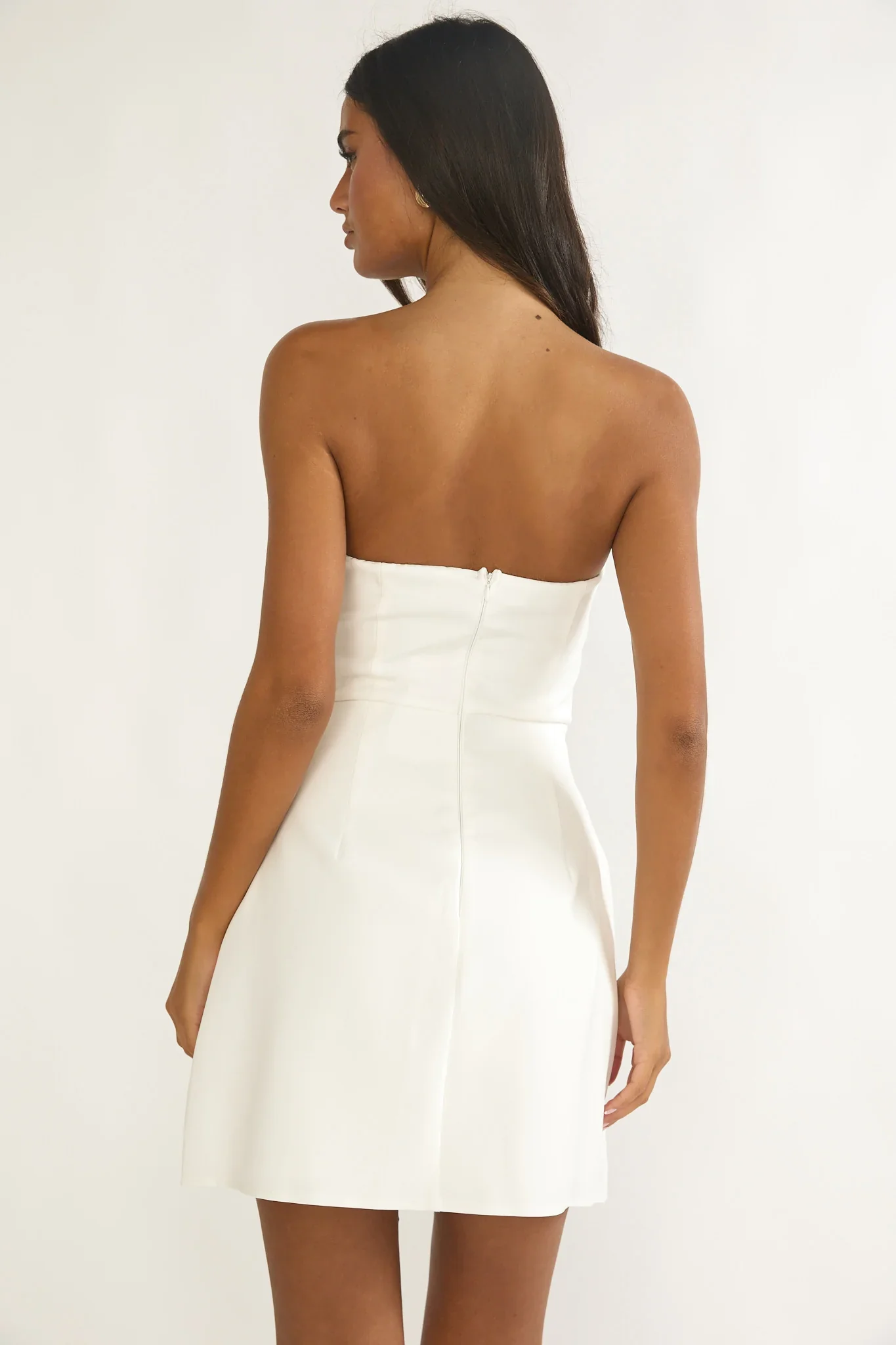 Serenelle Foldover Bust Mini Dress White - luluinthesky