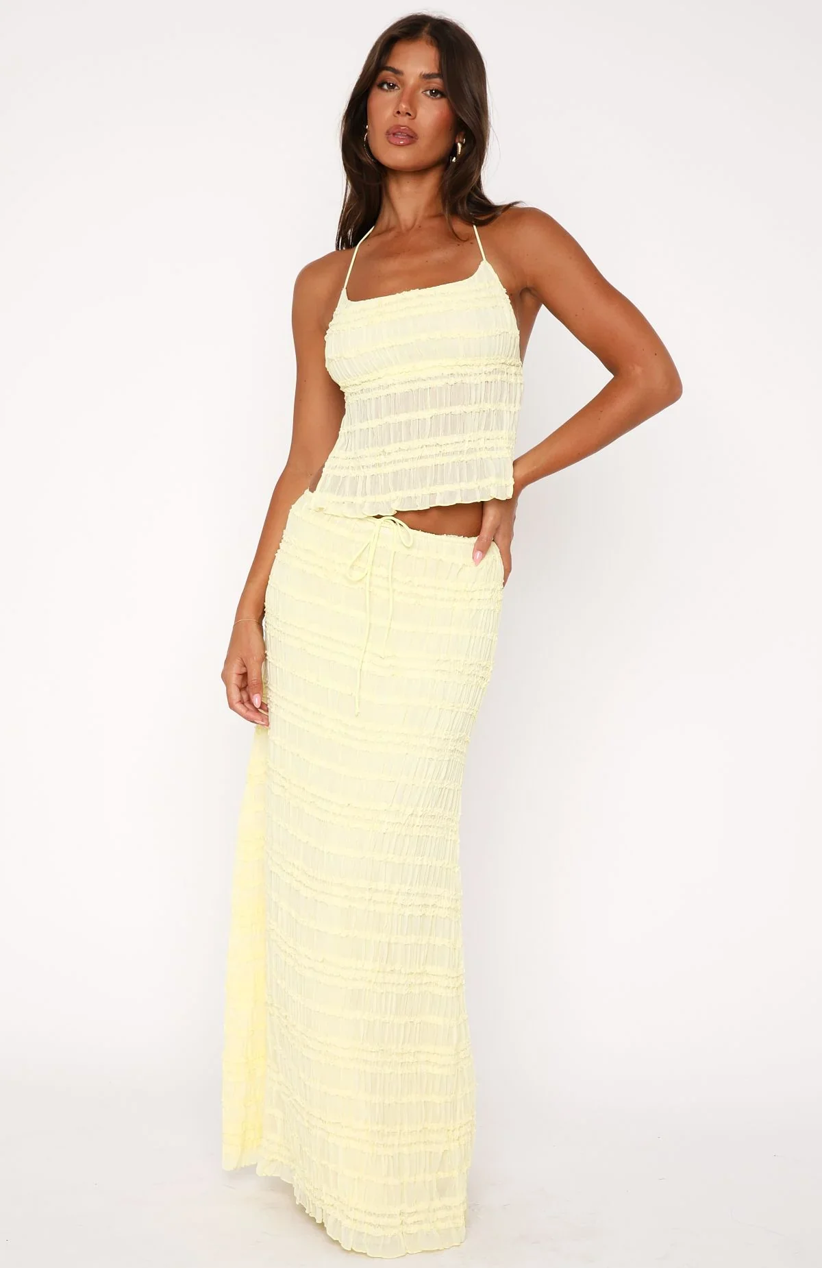 Hold Out Maxi Skirt Lemon