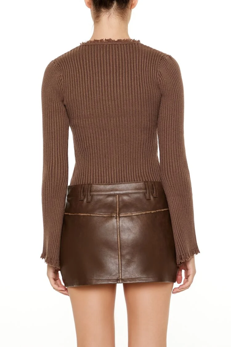 Frayed Cardigan Sweater