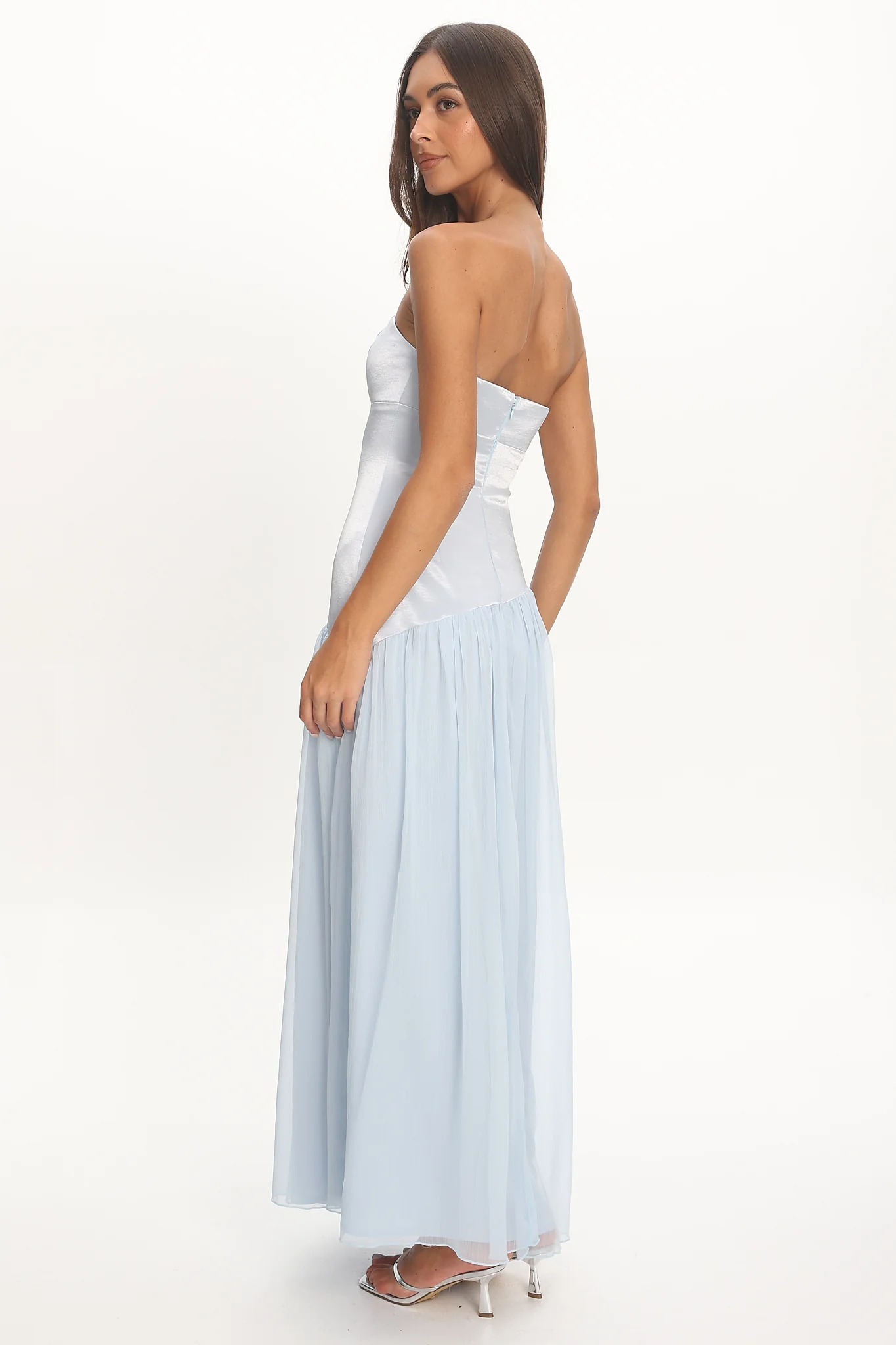 Karielle Asymmetric Drop Waist Maxi Dress Blue - luluinthesky