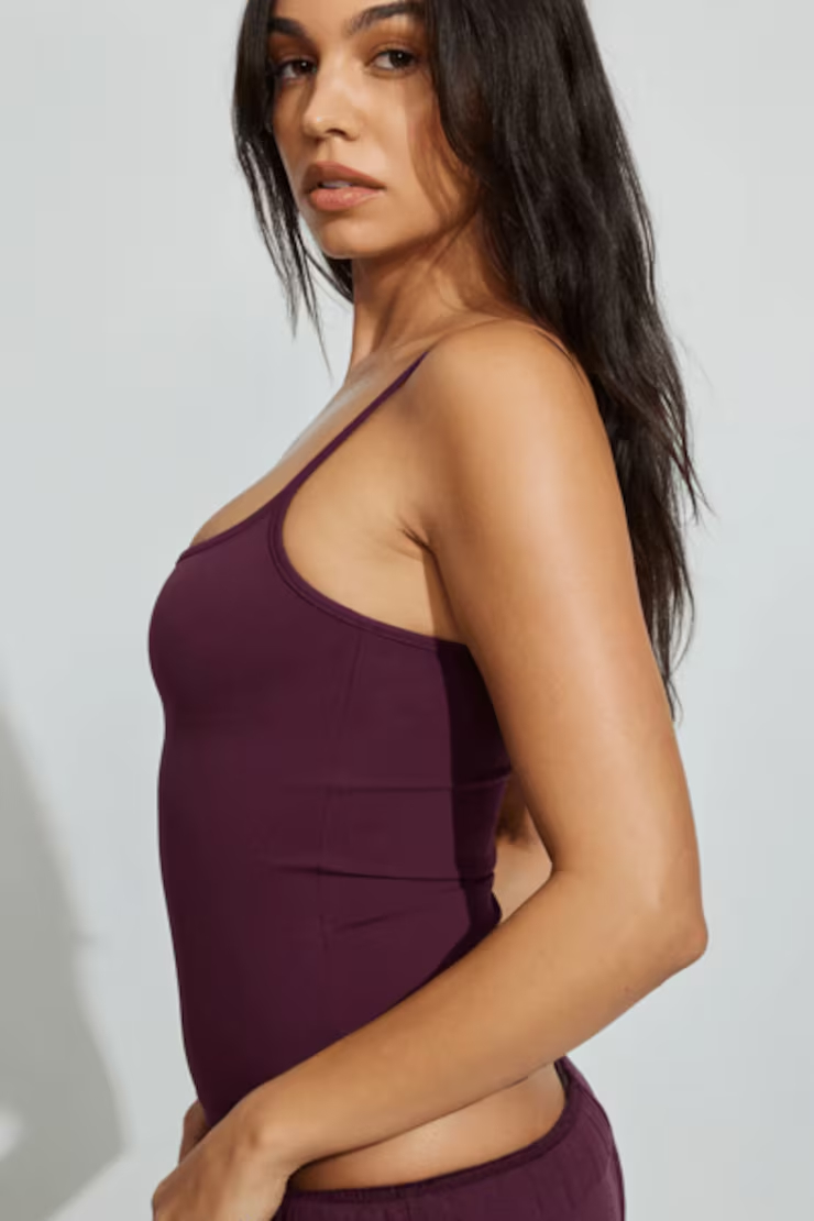 Sleek Scoop Cami Top-Fig Fantasy Maroon