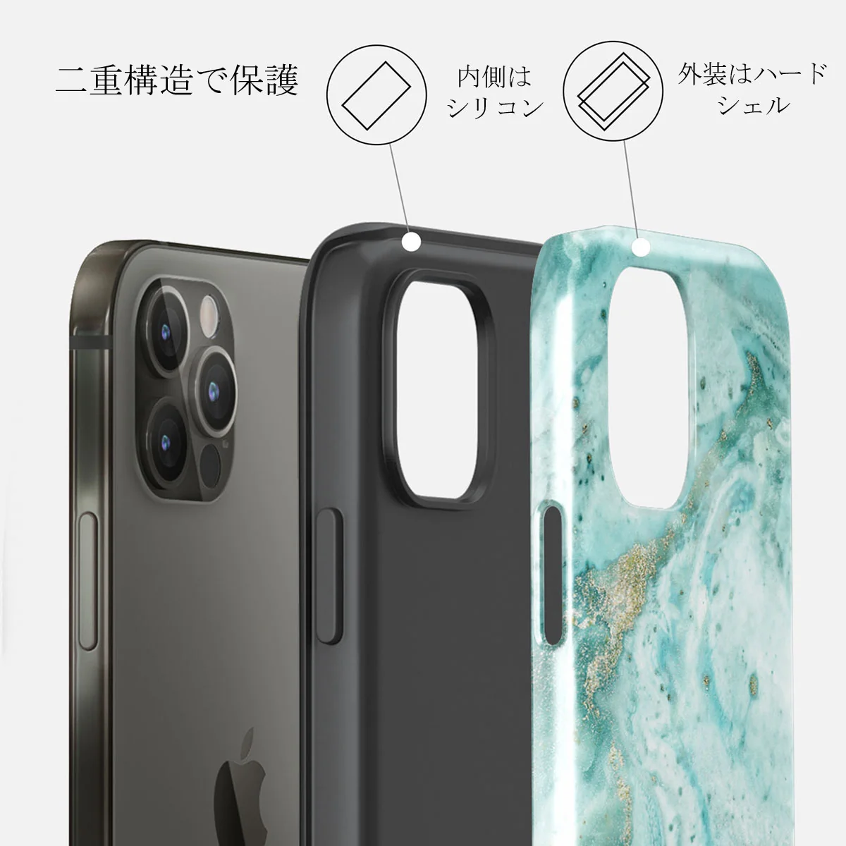 Uluwatu Waves - Teal iPhone 12 Pro Max ケース