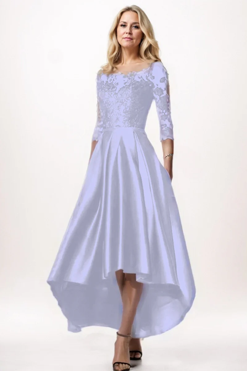 A-Line High-Low Satin Mother Dress CM0244