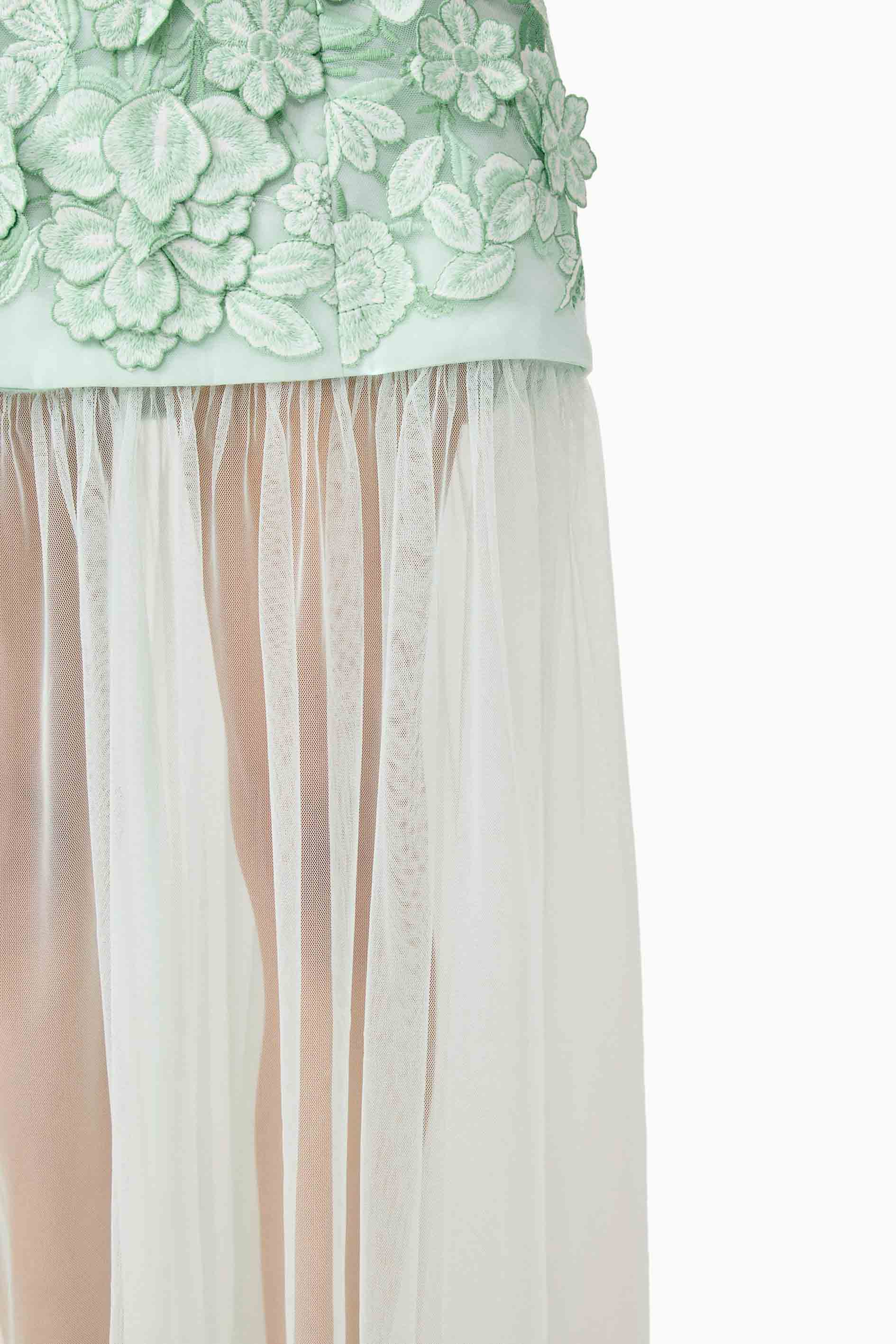 Roseate Strapless Maxi Dress in Mint Green