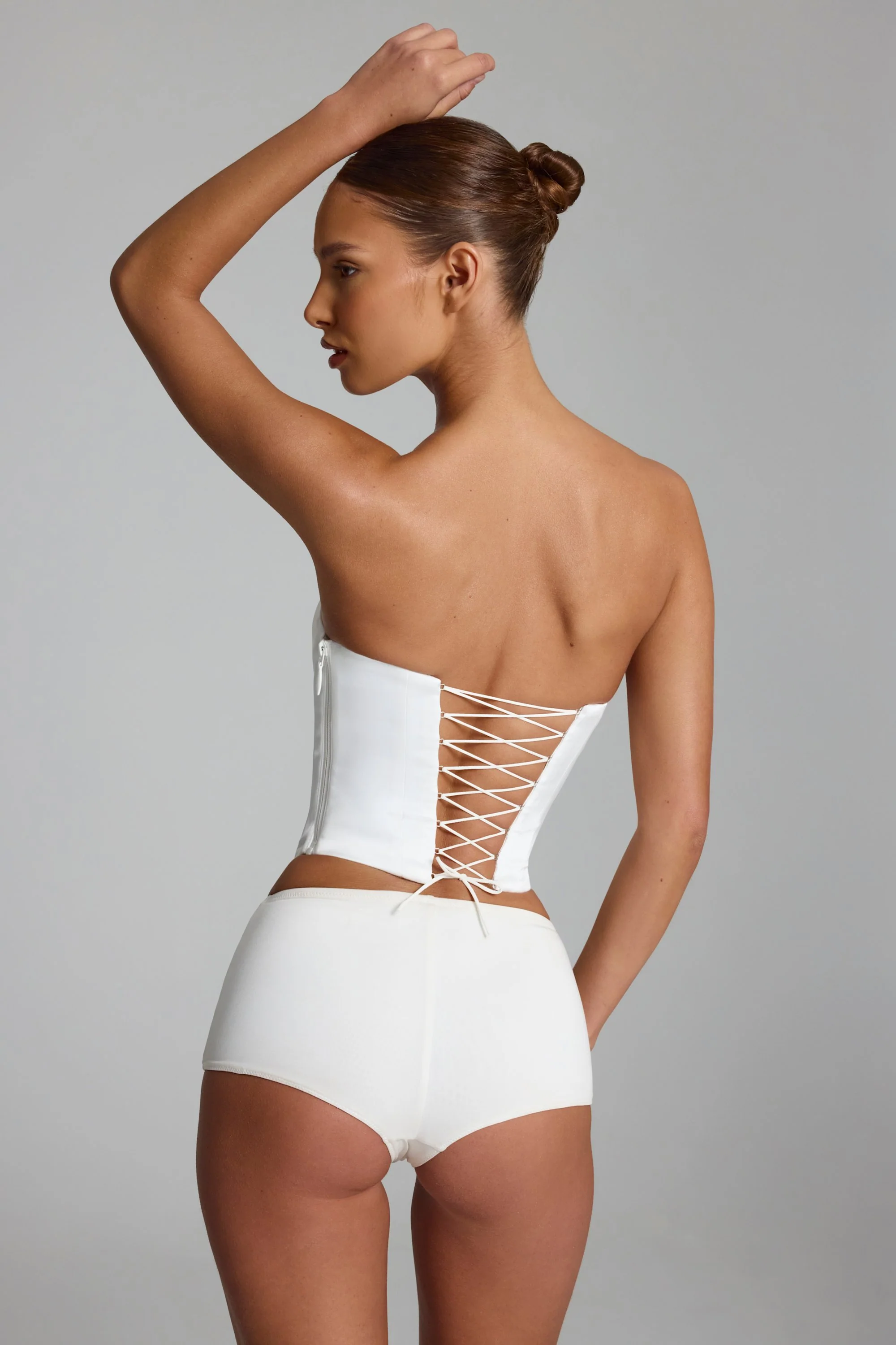 Slinky Jersey Low-Rise Hotpants in White