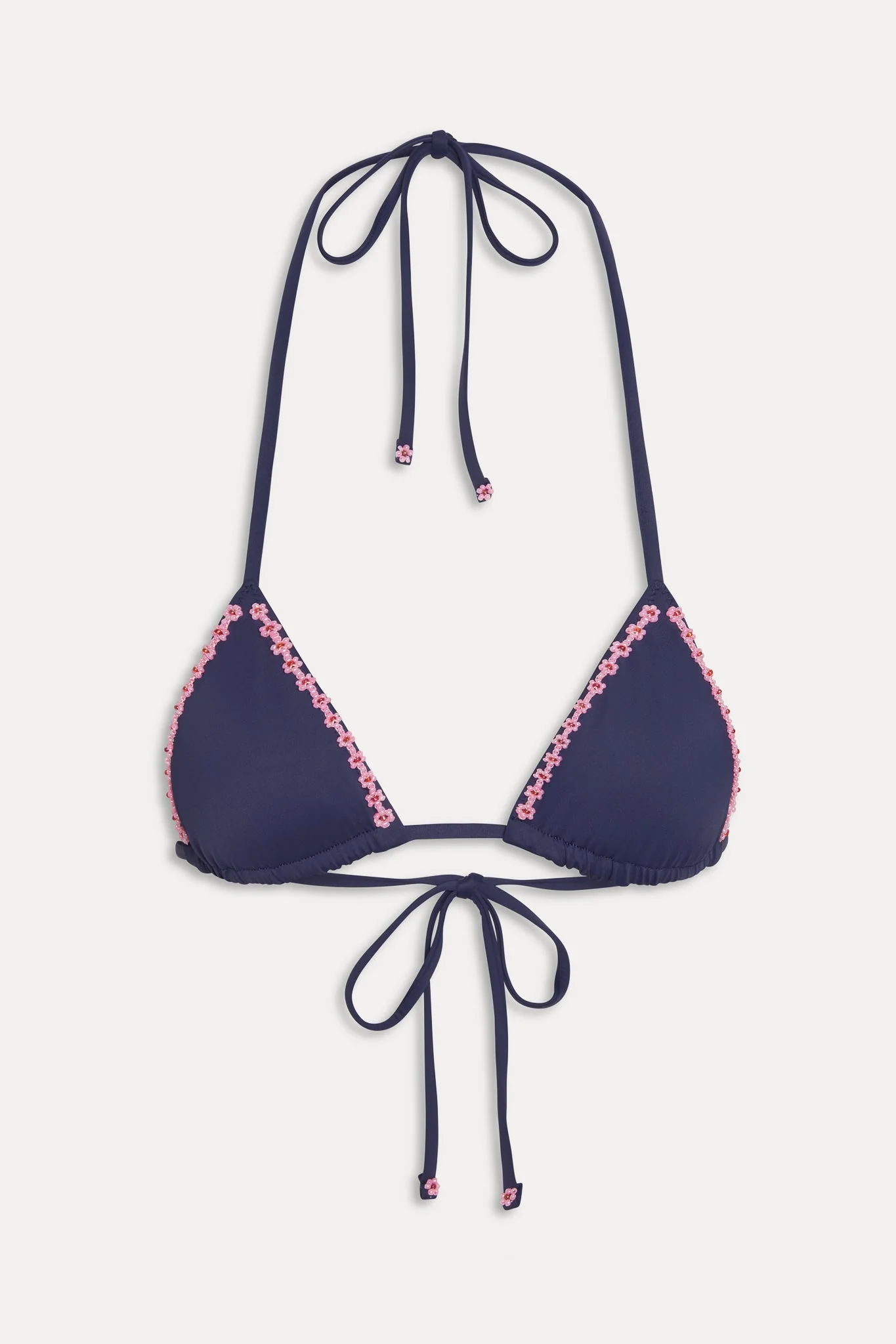 Nick String Triangle Bikini Top - Midnight Bloom
