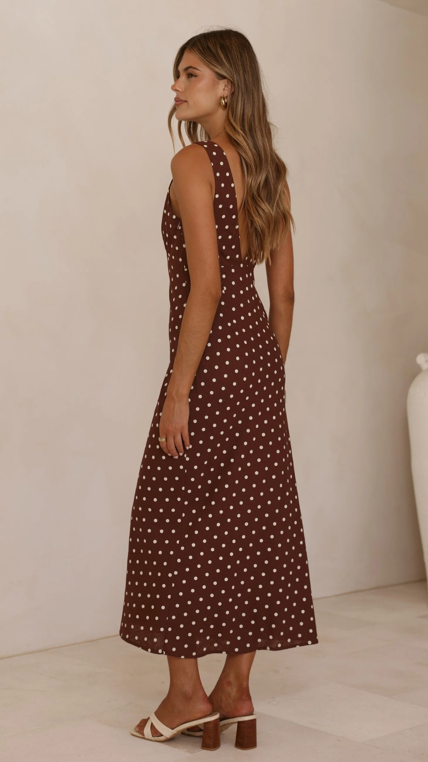 Sammie Maxi Dress - Chocolate/Nude Spot