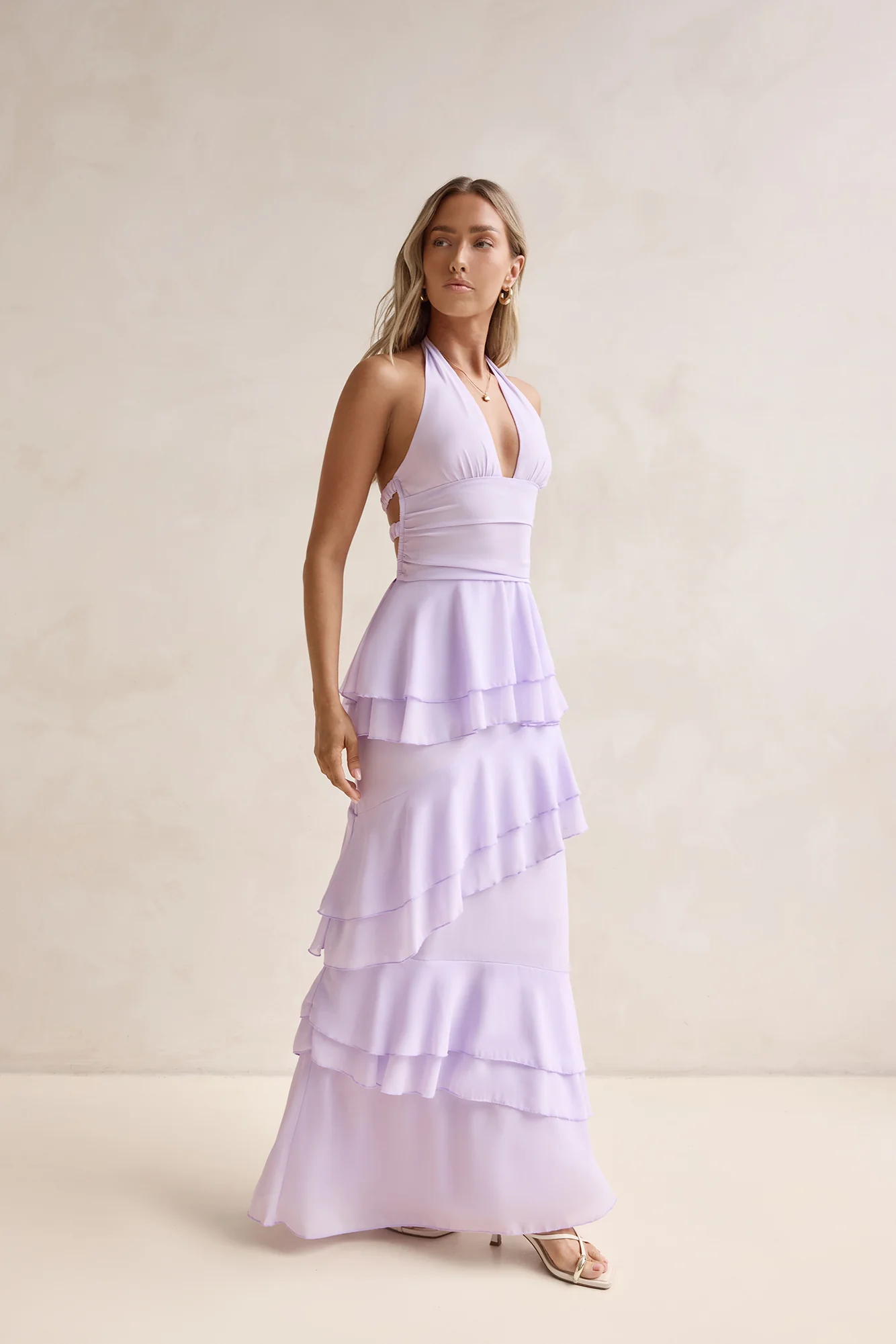 Path Of Fate Halter Maxi Dress Lilac - luluinthesky