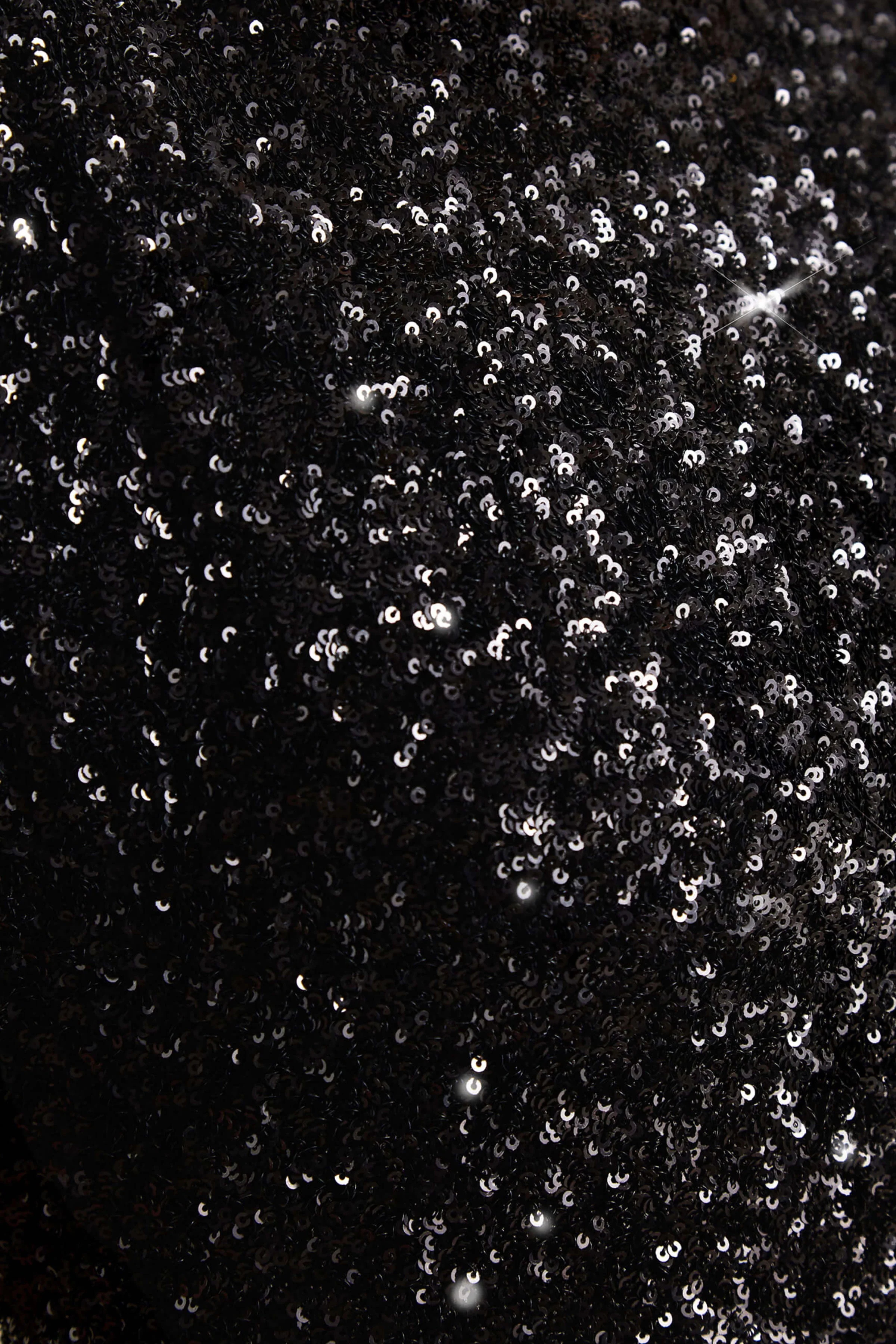Aurah | Black Sequin Crew-Neck Maxi Dress With Cap Sleeves