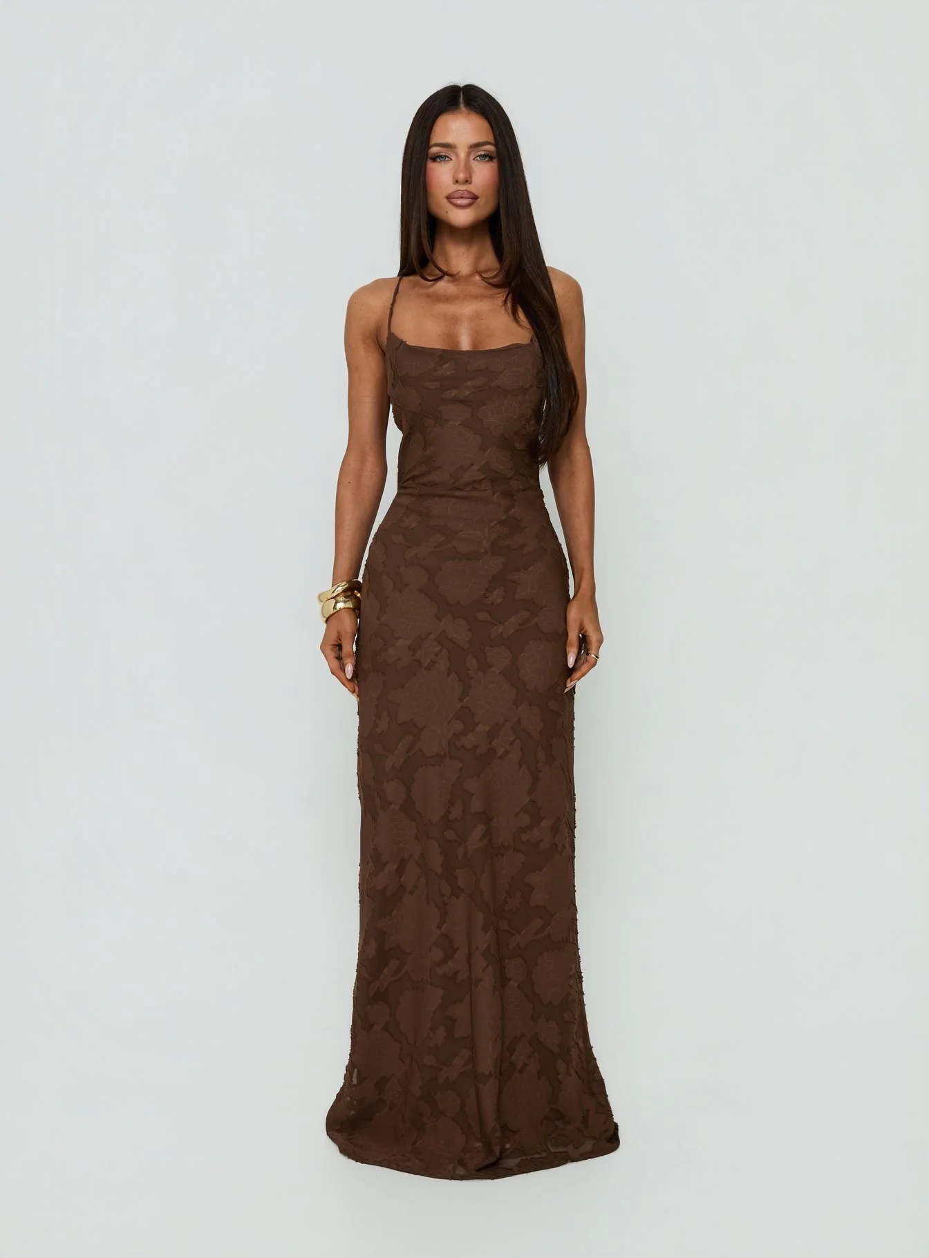 Celena Maxi Dress Brown - luluinthesky