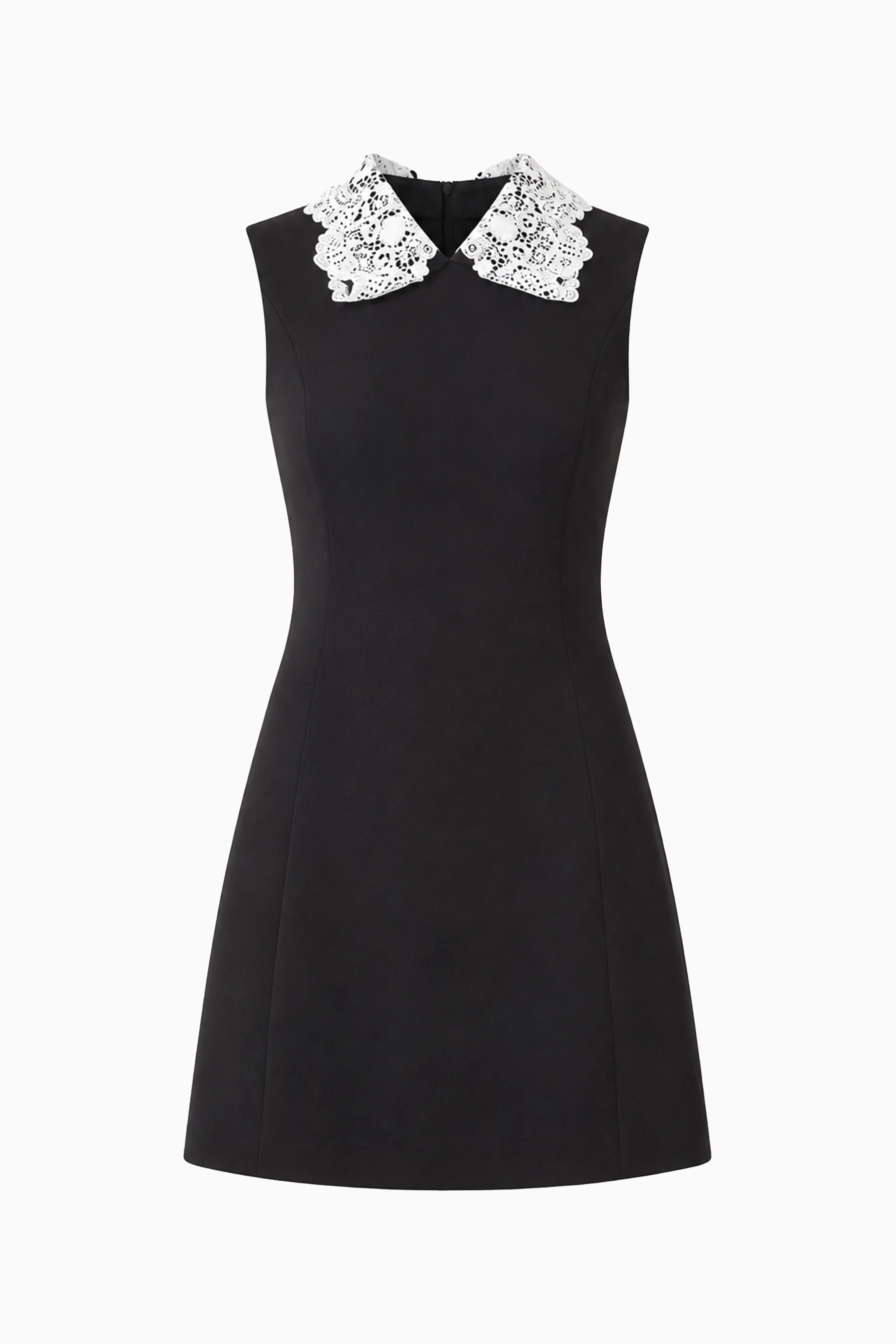 Elysia Lace Collar Mini Dress in Black