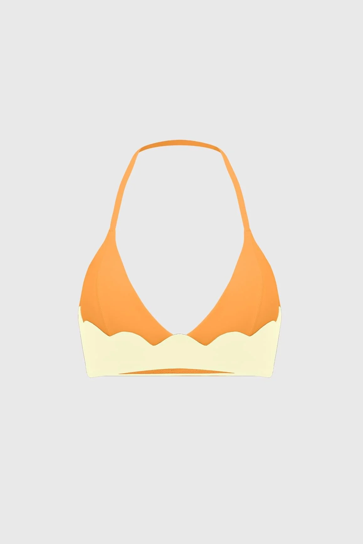 Riviera Scallop Contrast Halter Bra