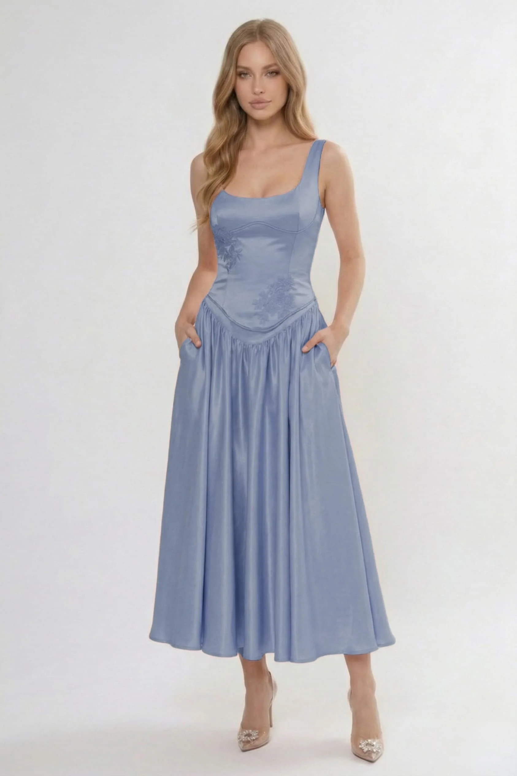A-Line Ankle Length Soft Satin Bridesmaid Dress CG0315BM