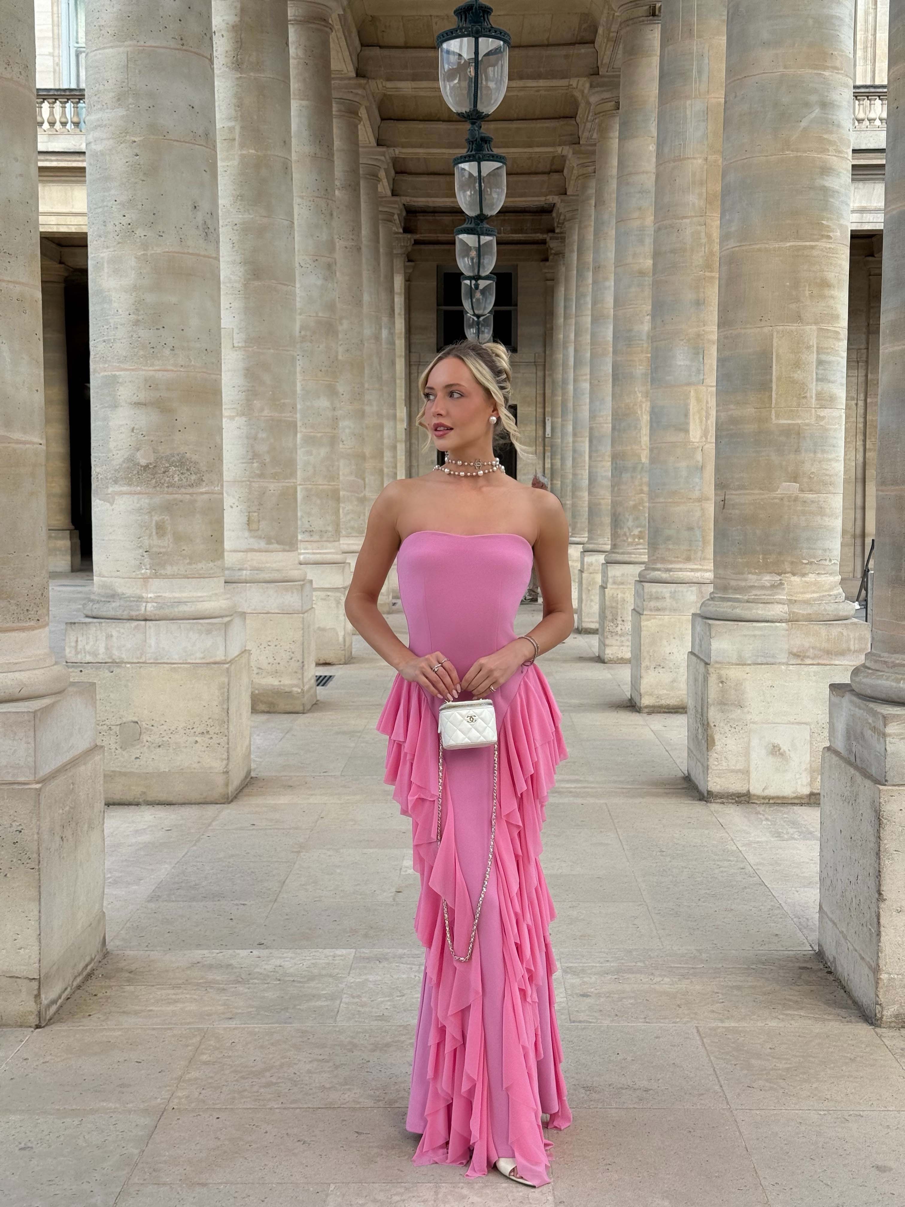 Amelina Strapless Gown in Pink