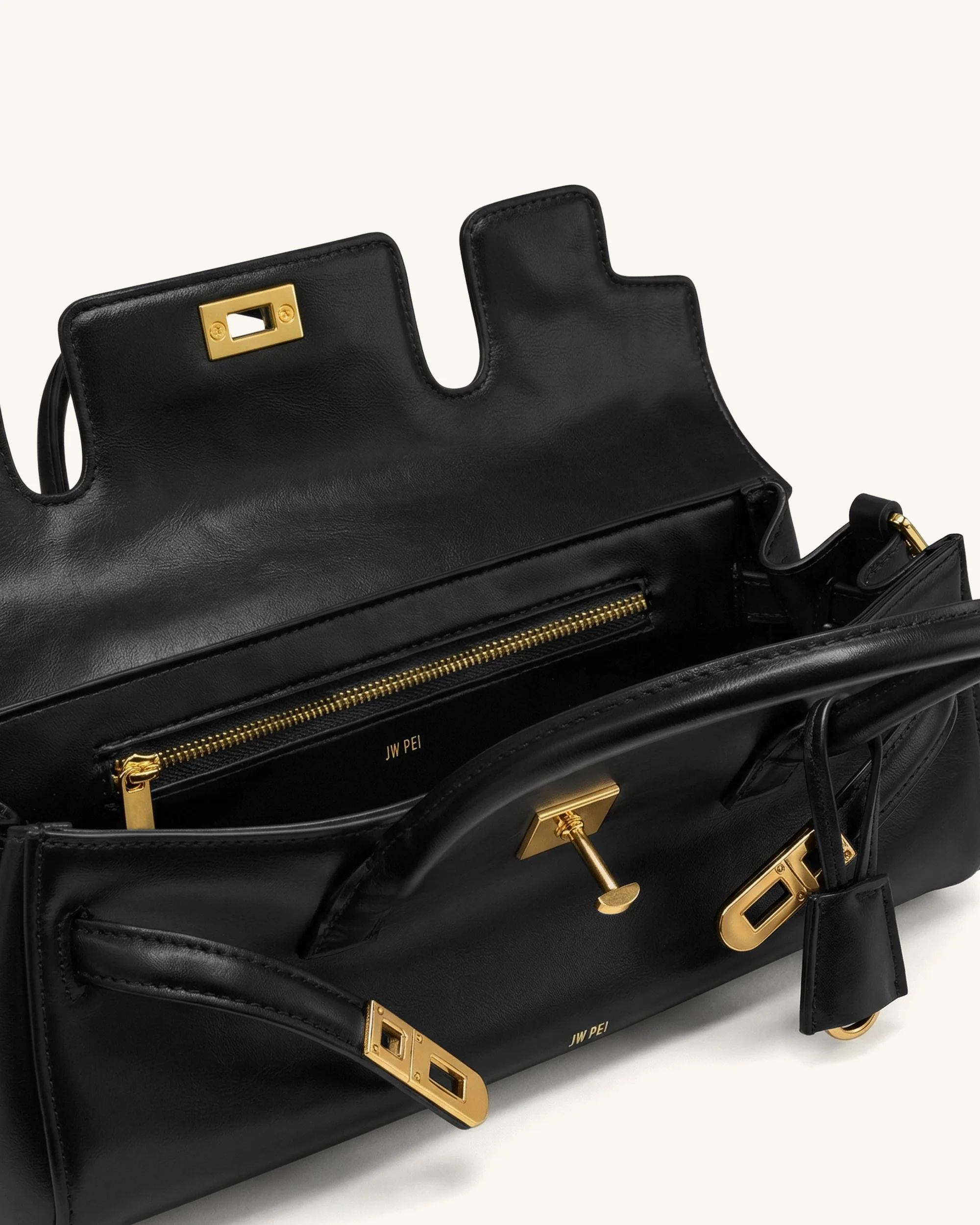 Yara Small Top Handle Shoulder Bag - Black