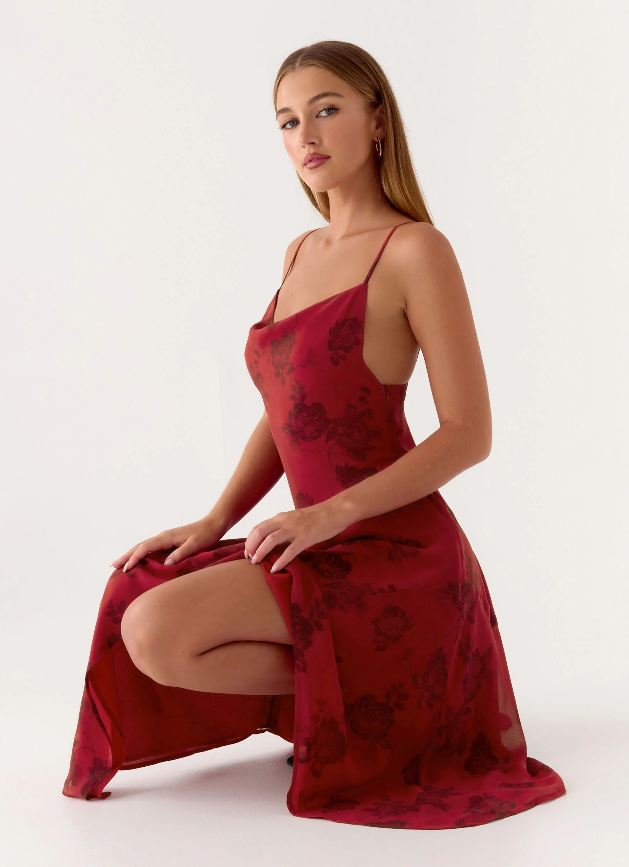 Jasiel Midi Dress - Cherry Rose - luluinthesky